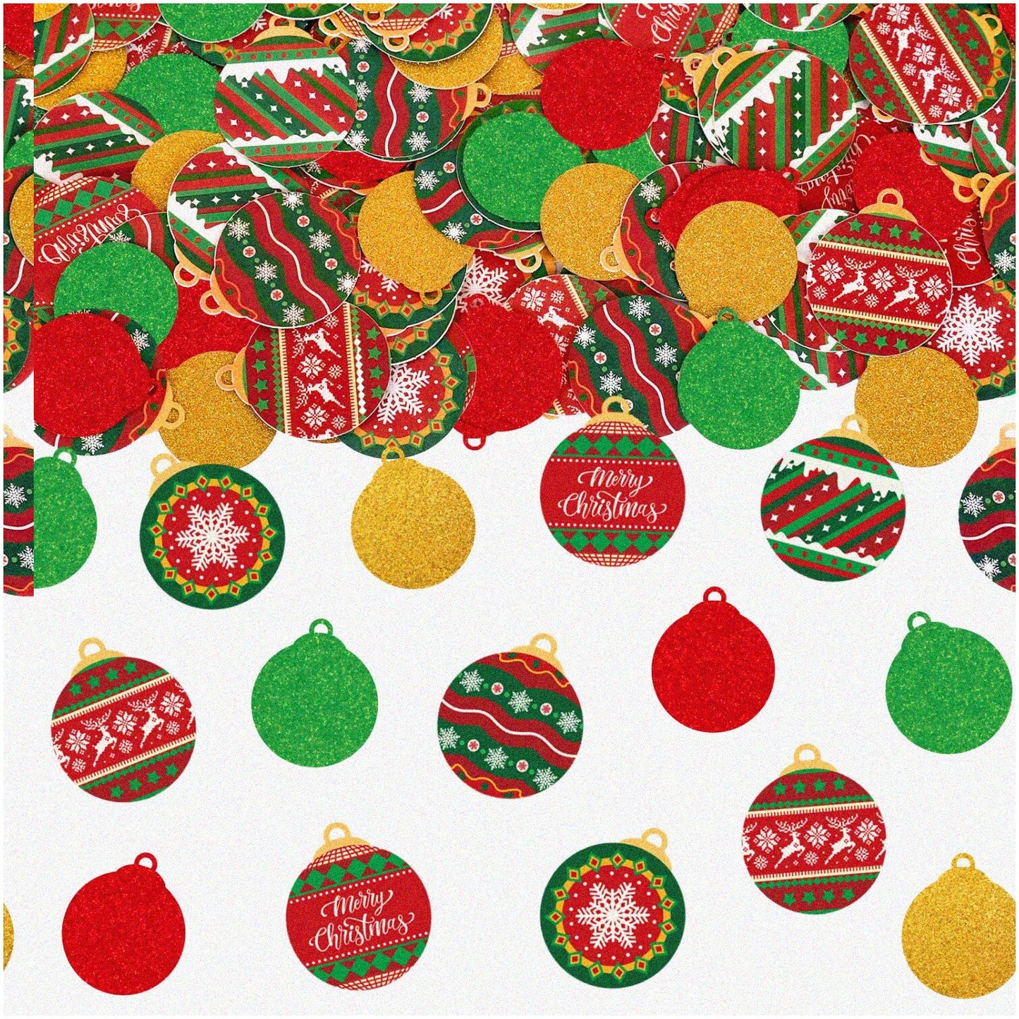 Winter Glow Party Confetti 280pcs Red Green Gold