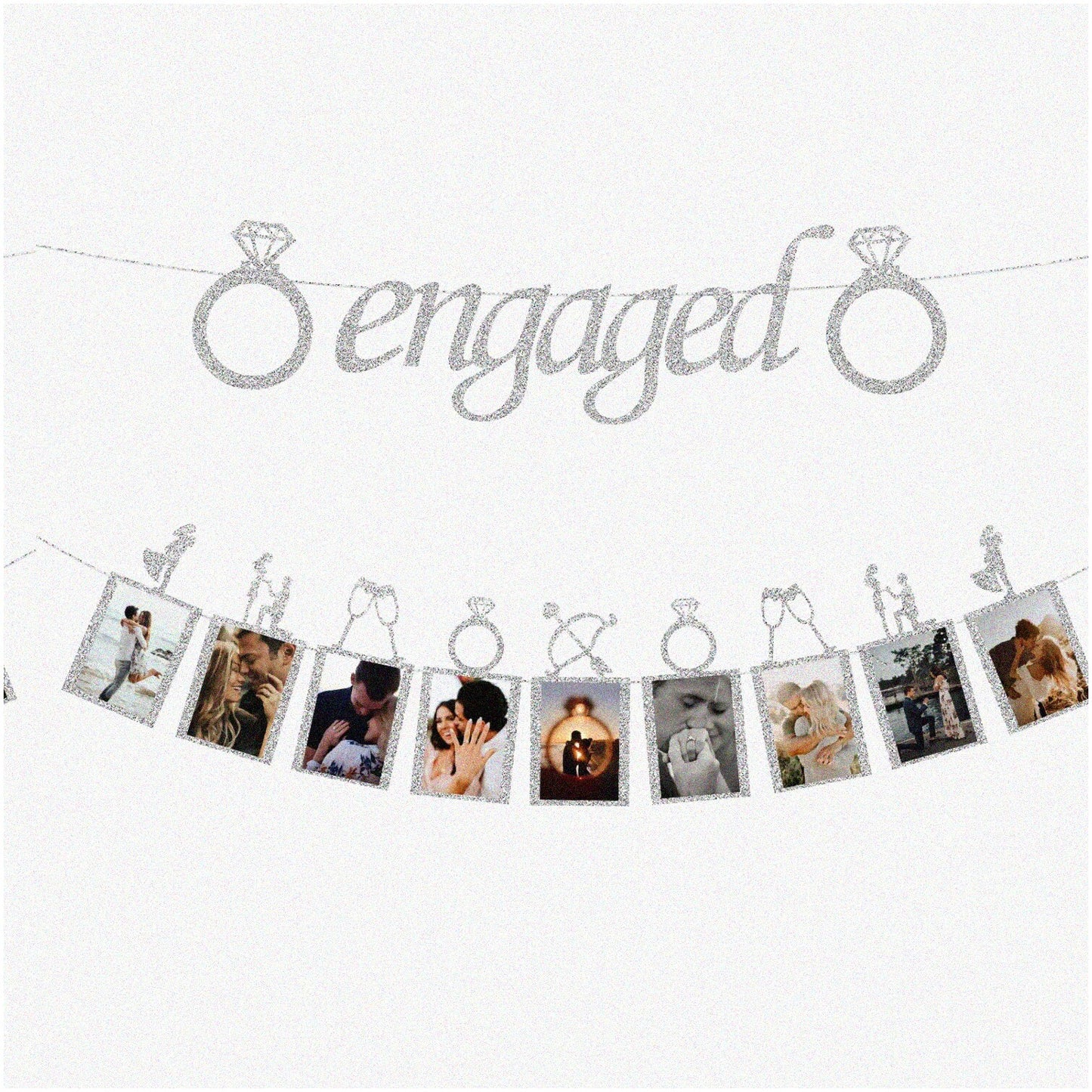 Silver Engagement & Photo Banner Set
