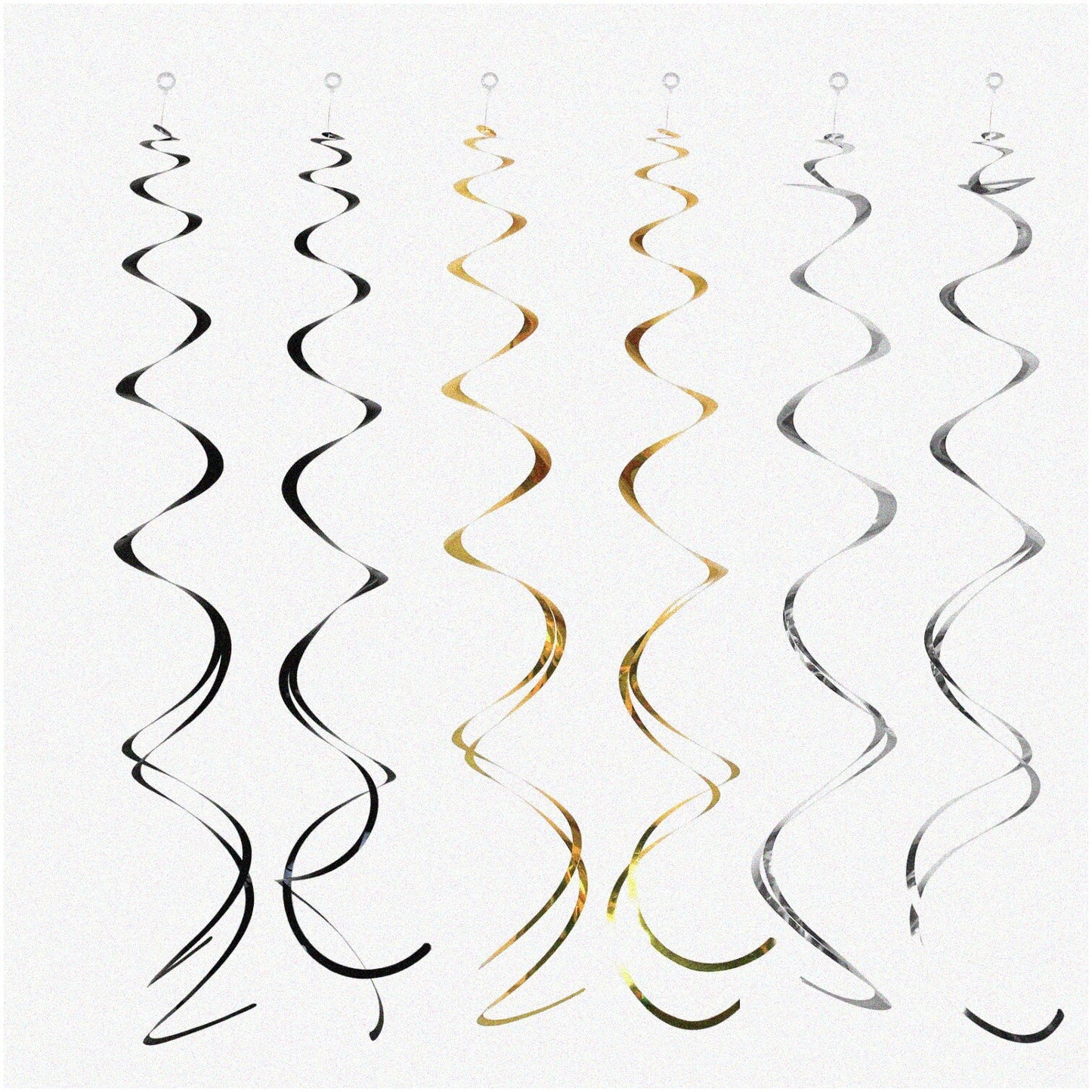 30-Piece Black, Gold, Silver Hanging Decorations