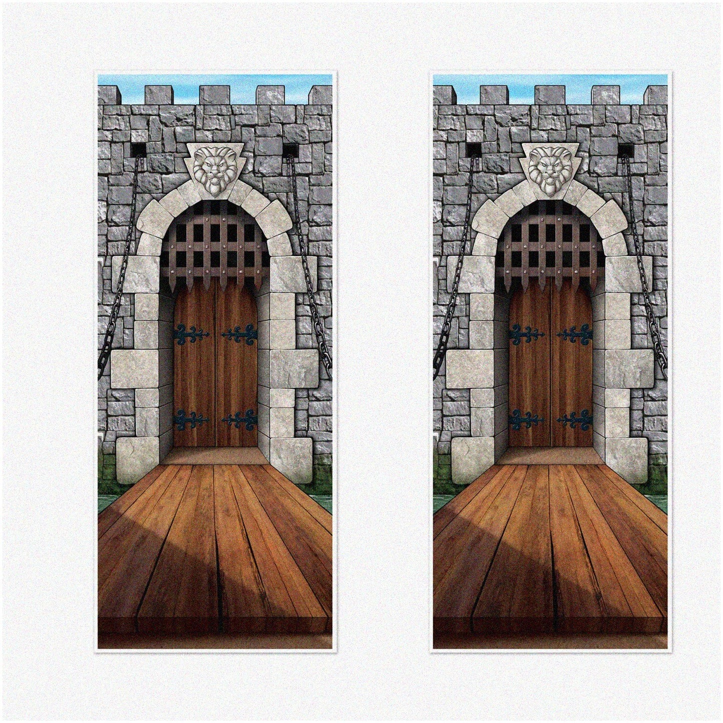 Medieval Castle Door Covers Set of 2 30" x 6'