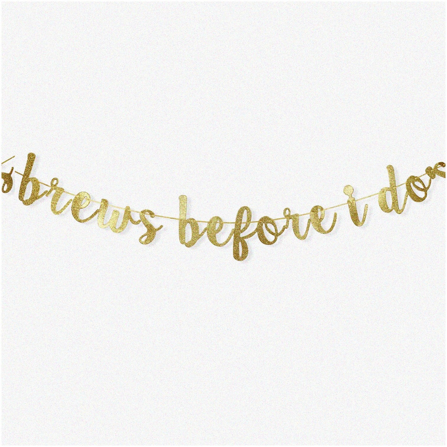 Brews & Vows Gold Banner for Weddings and Parties