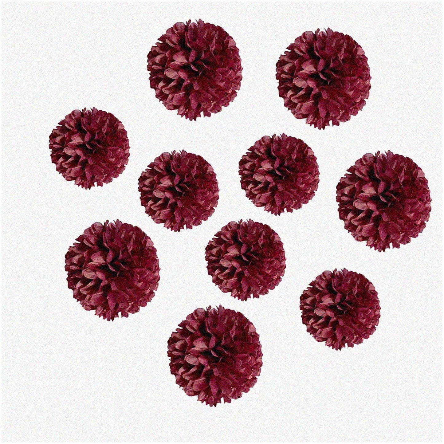 Burgundy 10pcs Hanging Paper Flower Kit 8in/10in