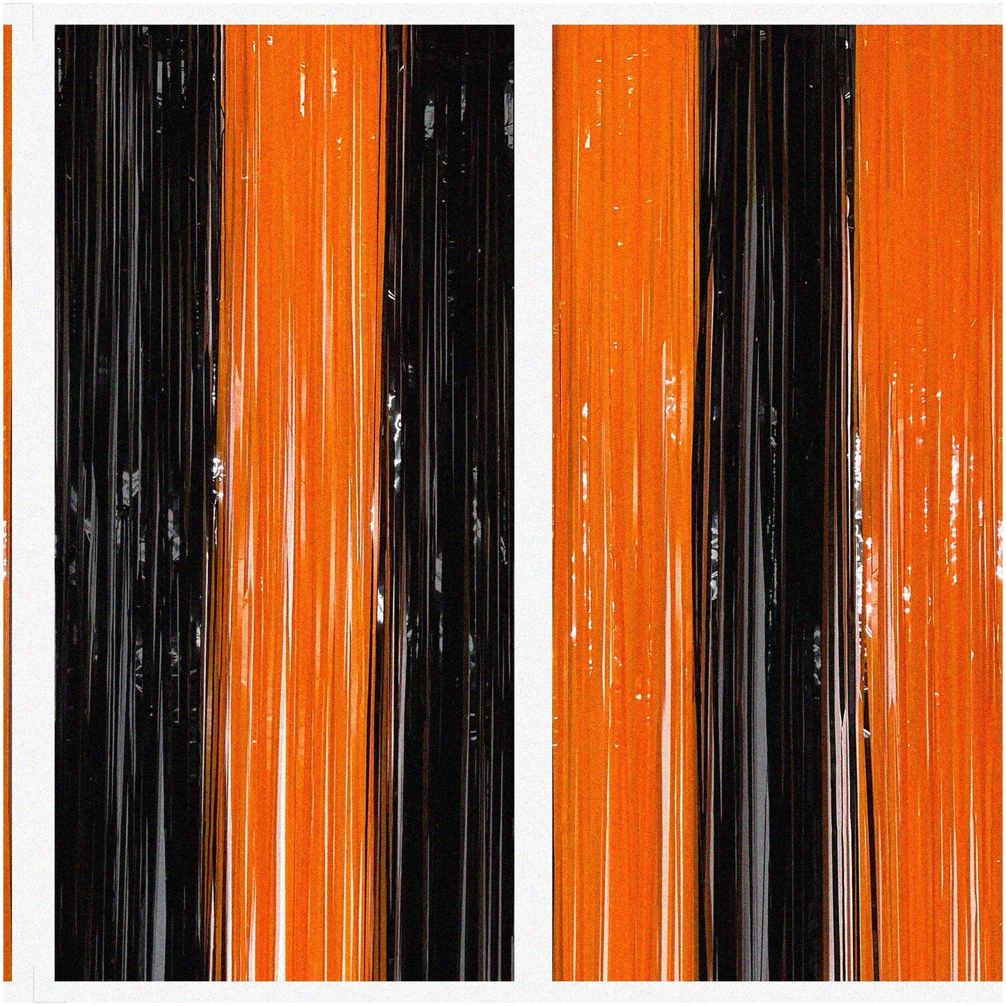 Black and Orange Party Streamers 8x3.2ft Pack of 2
