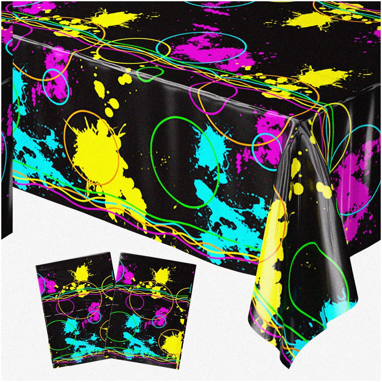 Neon Glow Party Table Covers 2 Pack 54"x108"