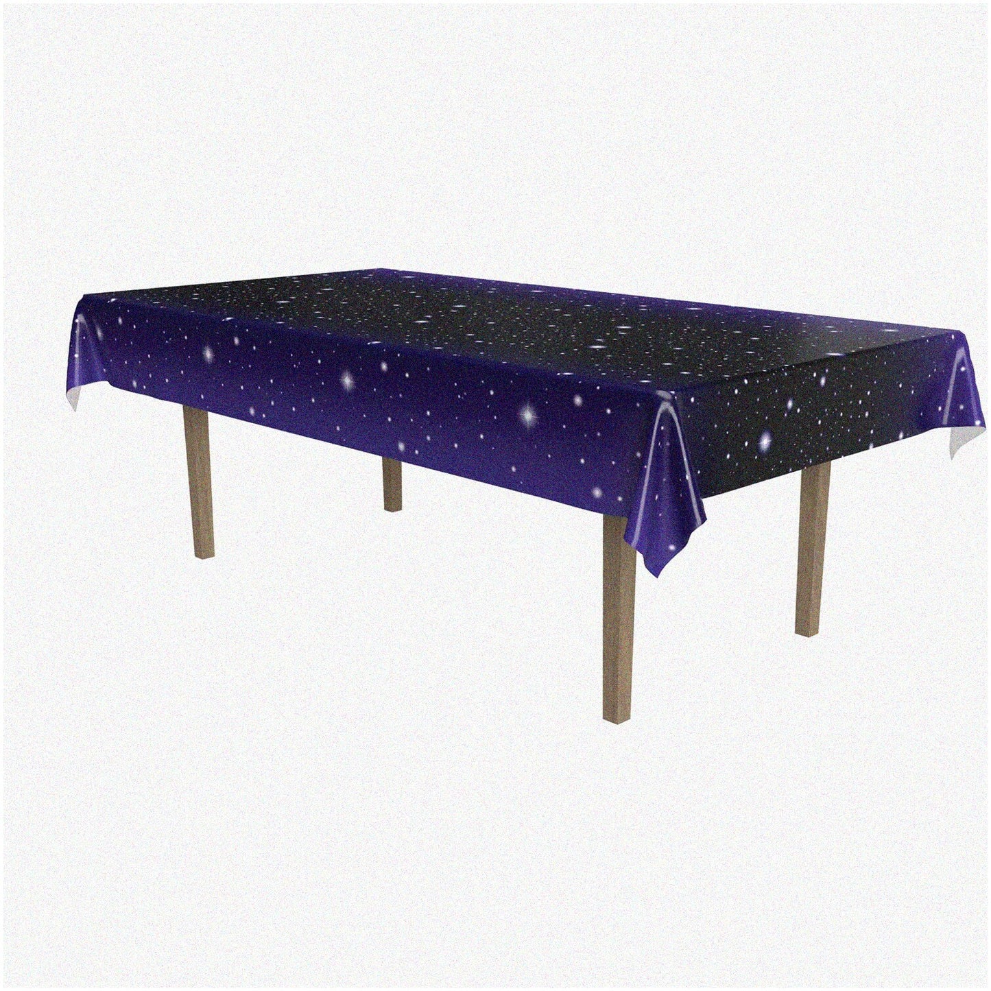 54 x 108-inch Plastic Table Cover with Starry Night Design