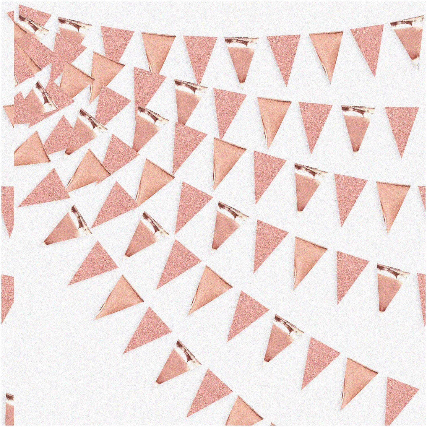 Rose Gold Triangle Pennant Banner 30ft for Celebrations