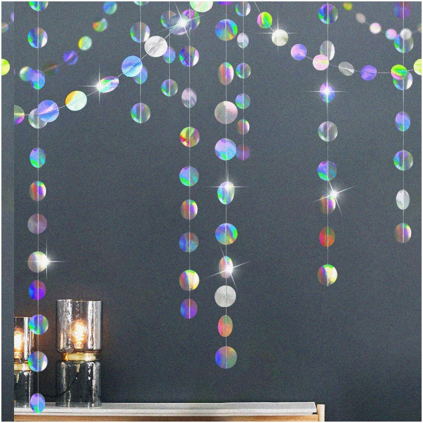 Holo Circle Garland 52ft Iridescent Party Streamer