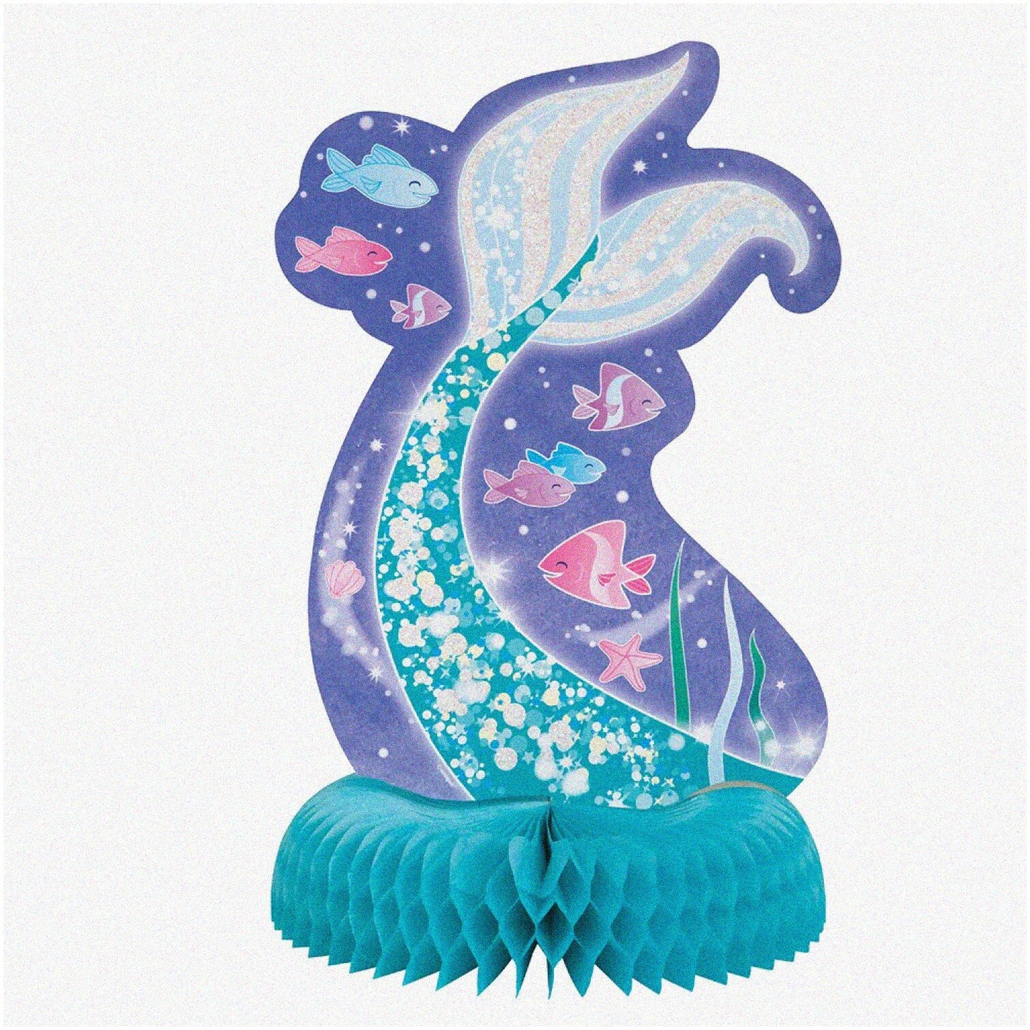 Mermaid Honeycomb Centerpiece 14" Multicolor