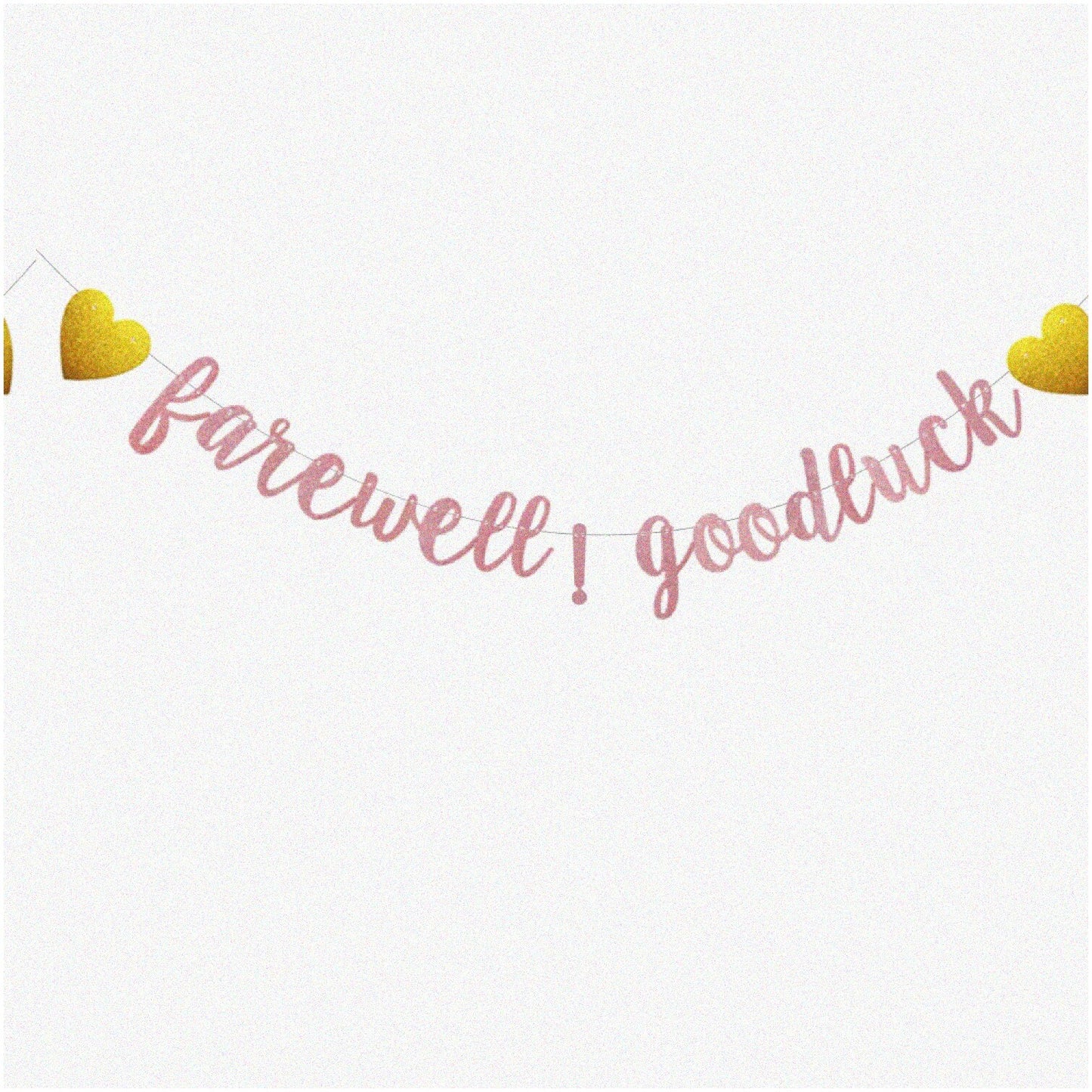 Rose Gold Glitter Farewell Good Luck Banner