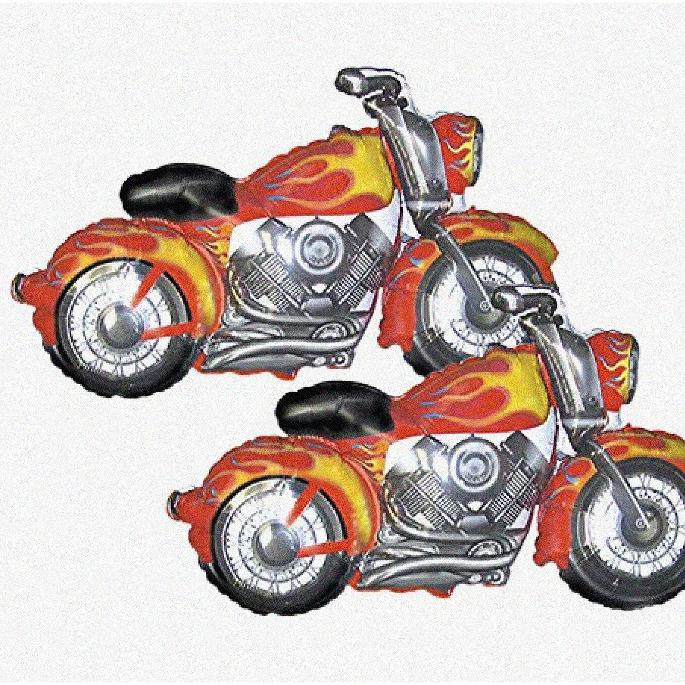 Jumbo 45" Flaming Red Motorcycle Balloons Set of 2