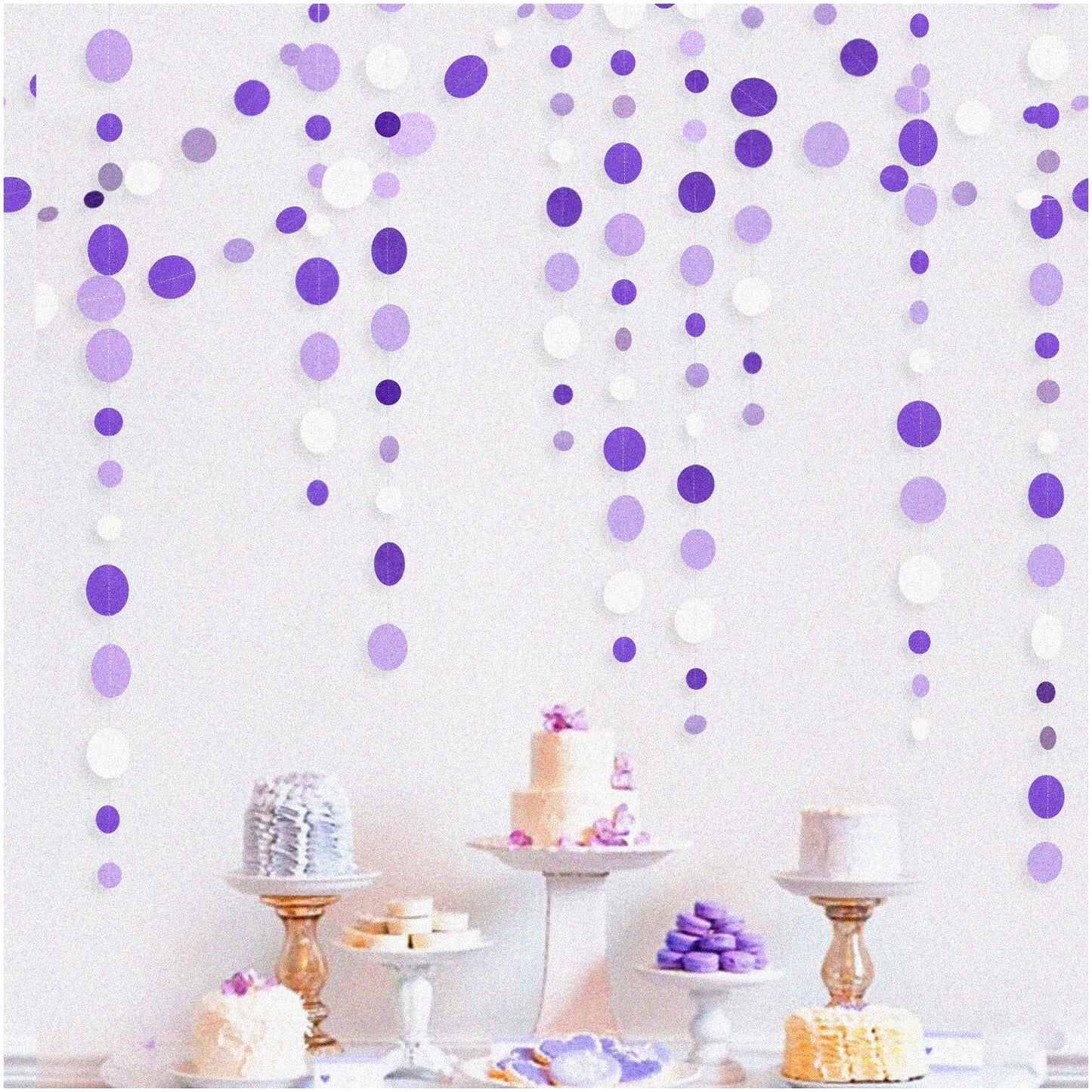 Lavender and White Polka Dot Garland 46ft