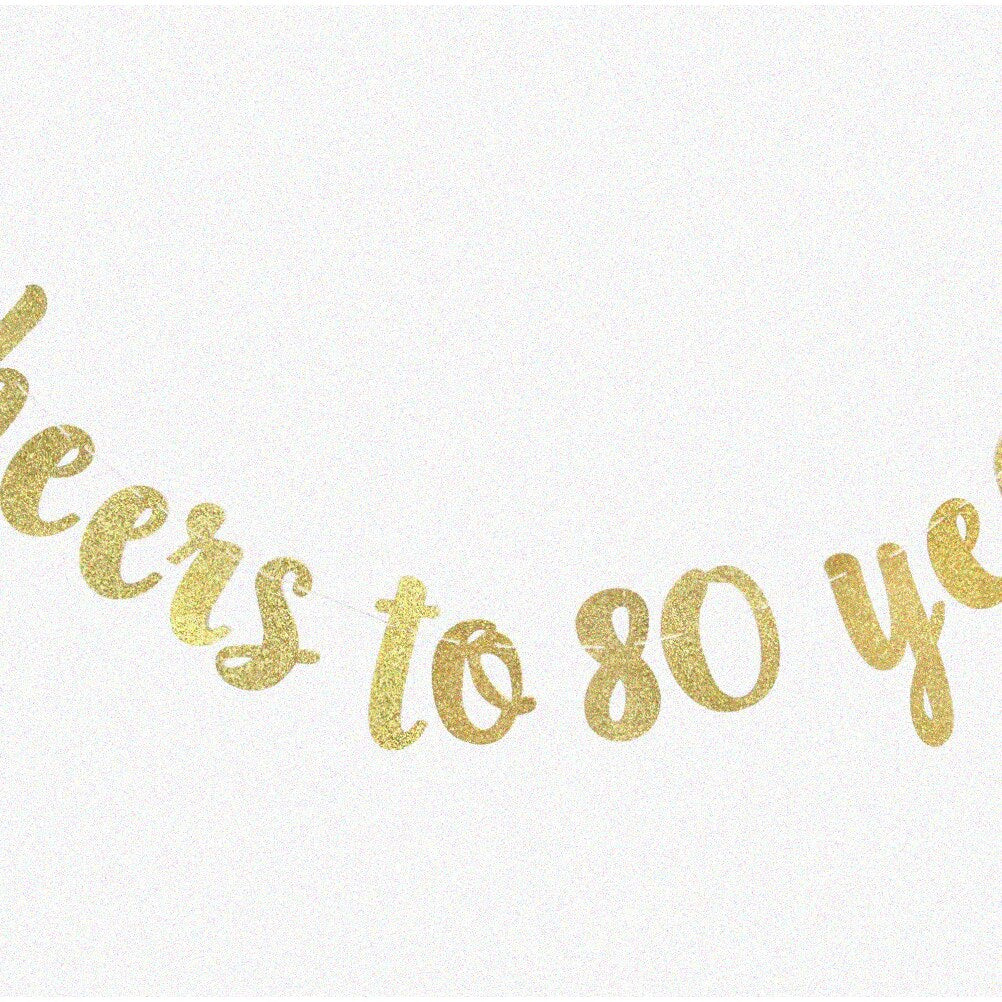 Golden Milestone Celebration Banner for 80th Birthday & Anniversary