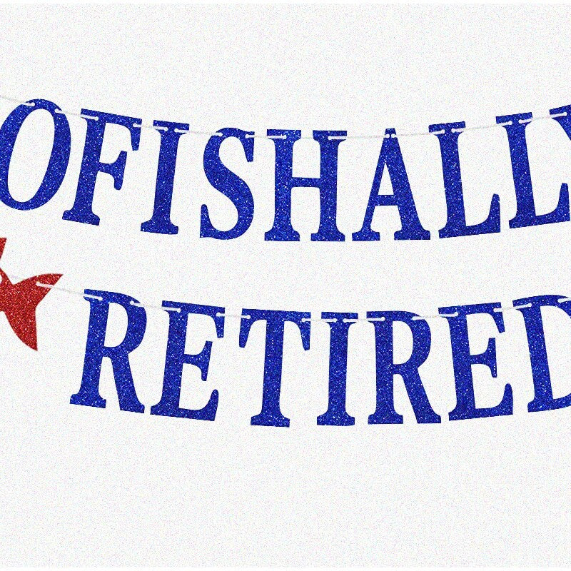 Retirement Fishing Banner and Bobber Decor