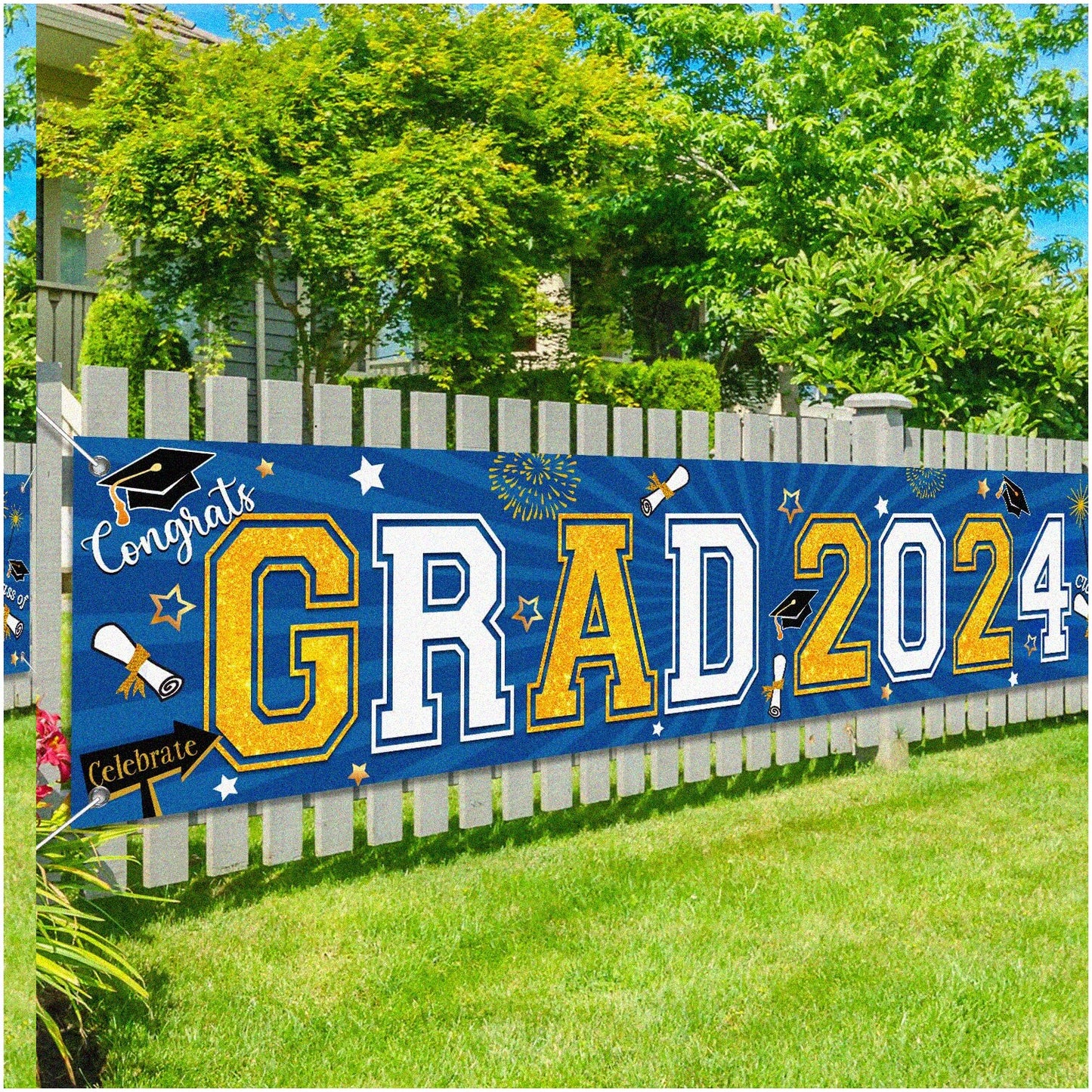 BlueWave Graduation Yard Sign 9.8ft Congrats Banner