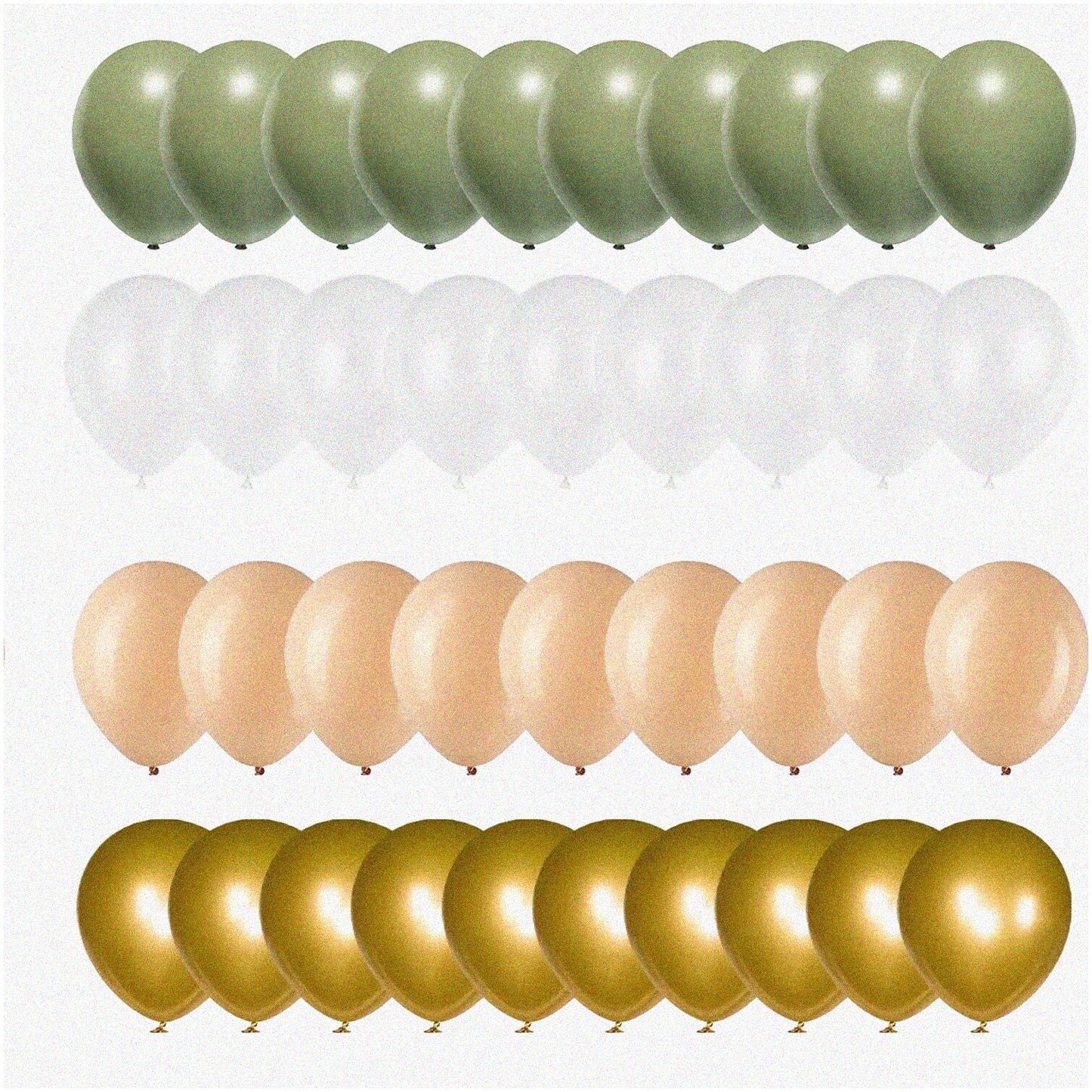 50 Pcs Latex Balloons 12 Inch Green Blush Gold