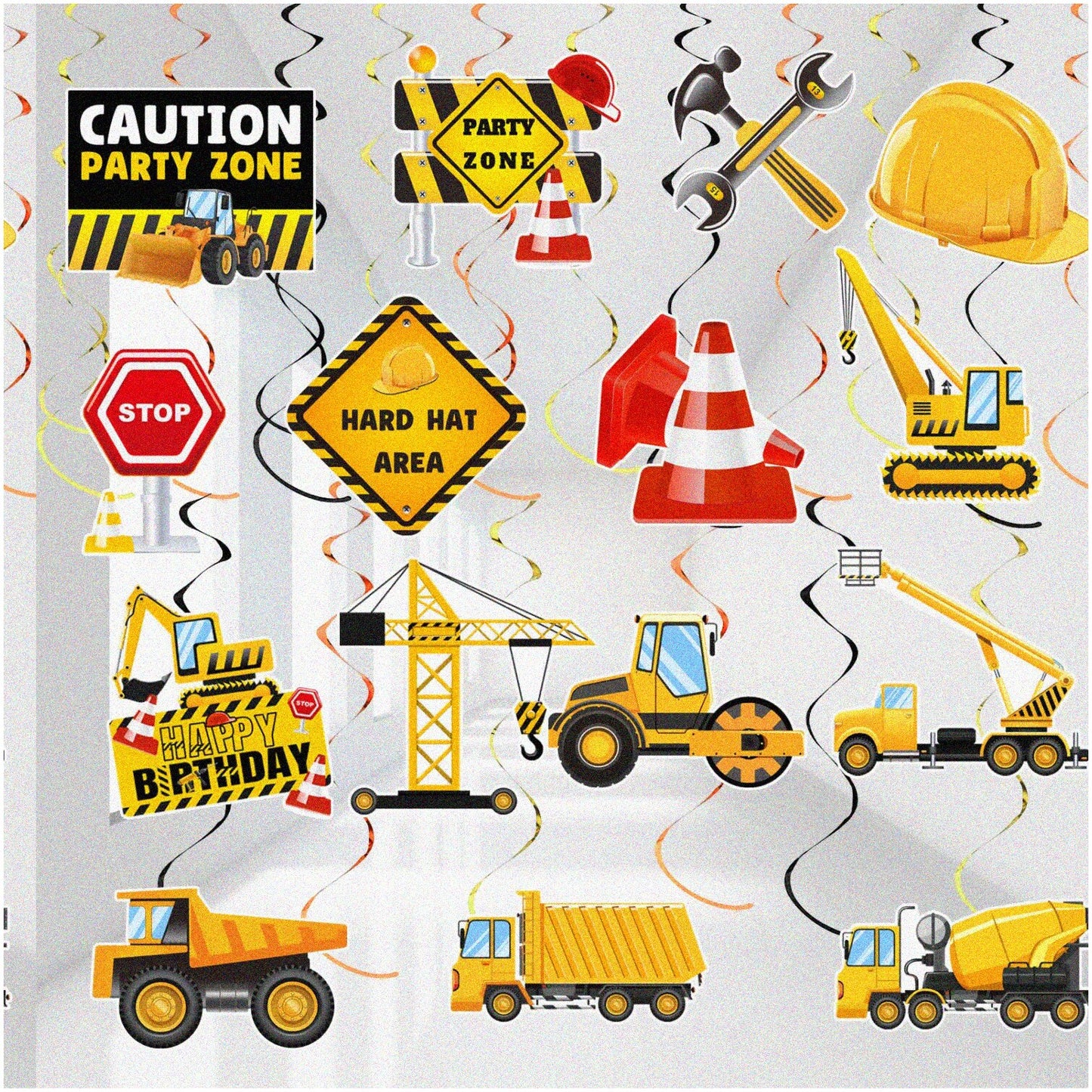 Construction Theme Party Decor Set 36Pcs for Kids