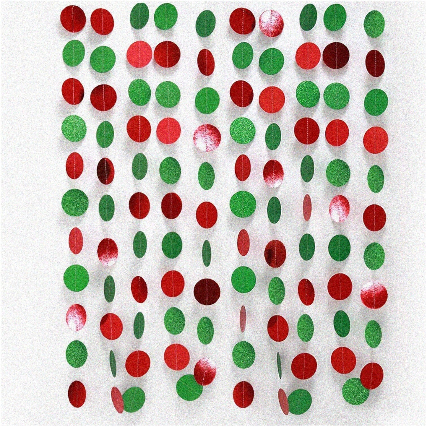 Festive Circle Dots Garland Kit 52ft Green Red