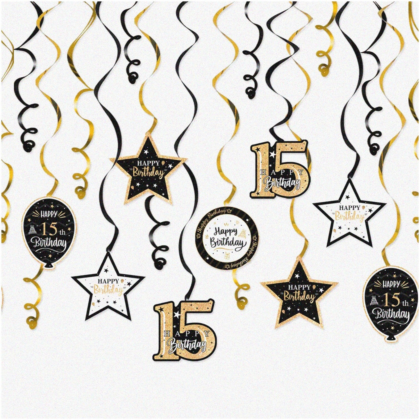 Pre-Strung Glittery 21st Birthday Banner 6 ft Gold Garland