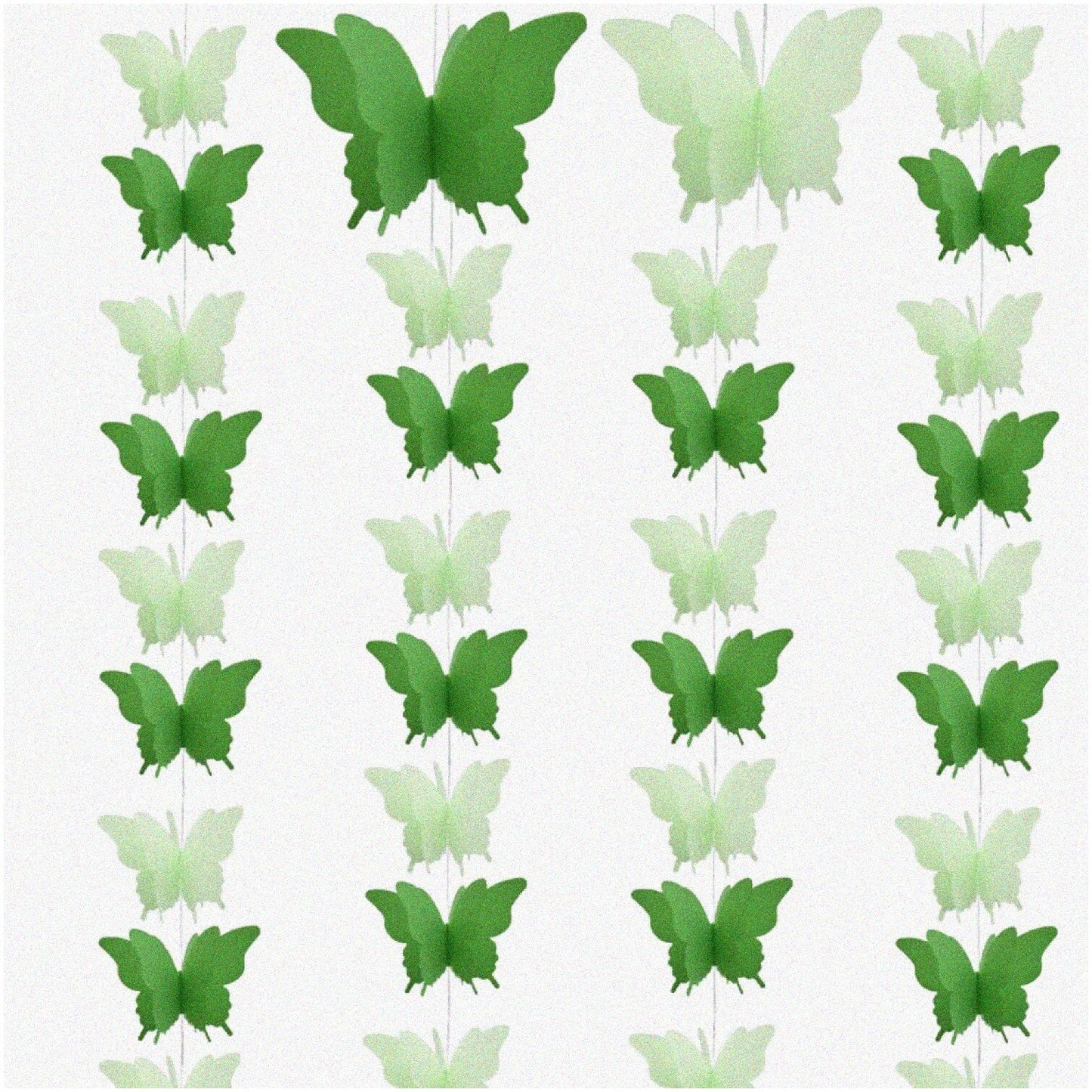 4Pcs Large Green Butterfly and Flower Paper Garland
