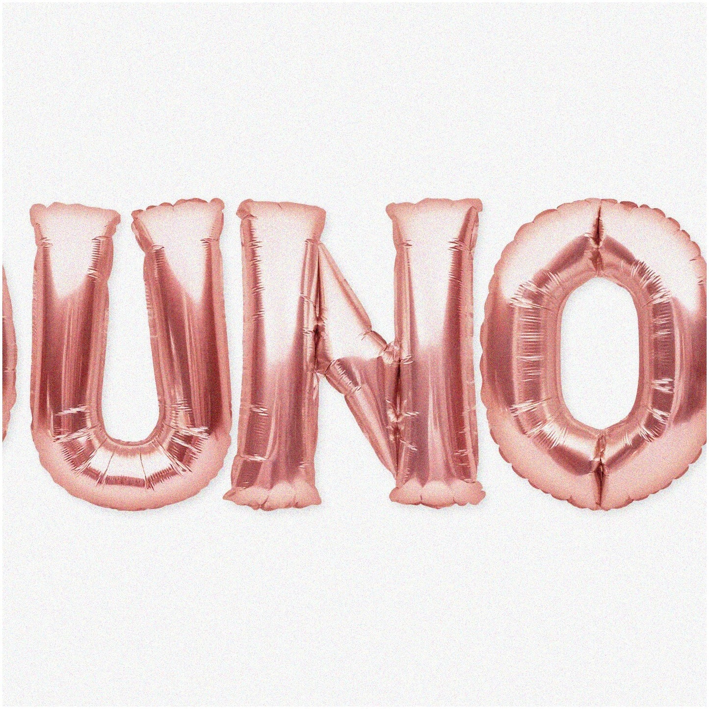 Rose Gold UNO Balloons Banner for 1st Birthday