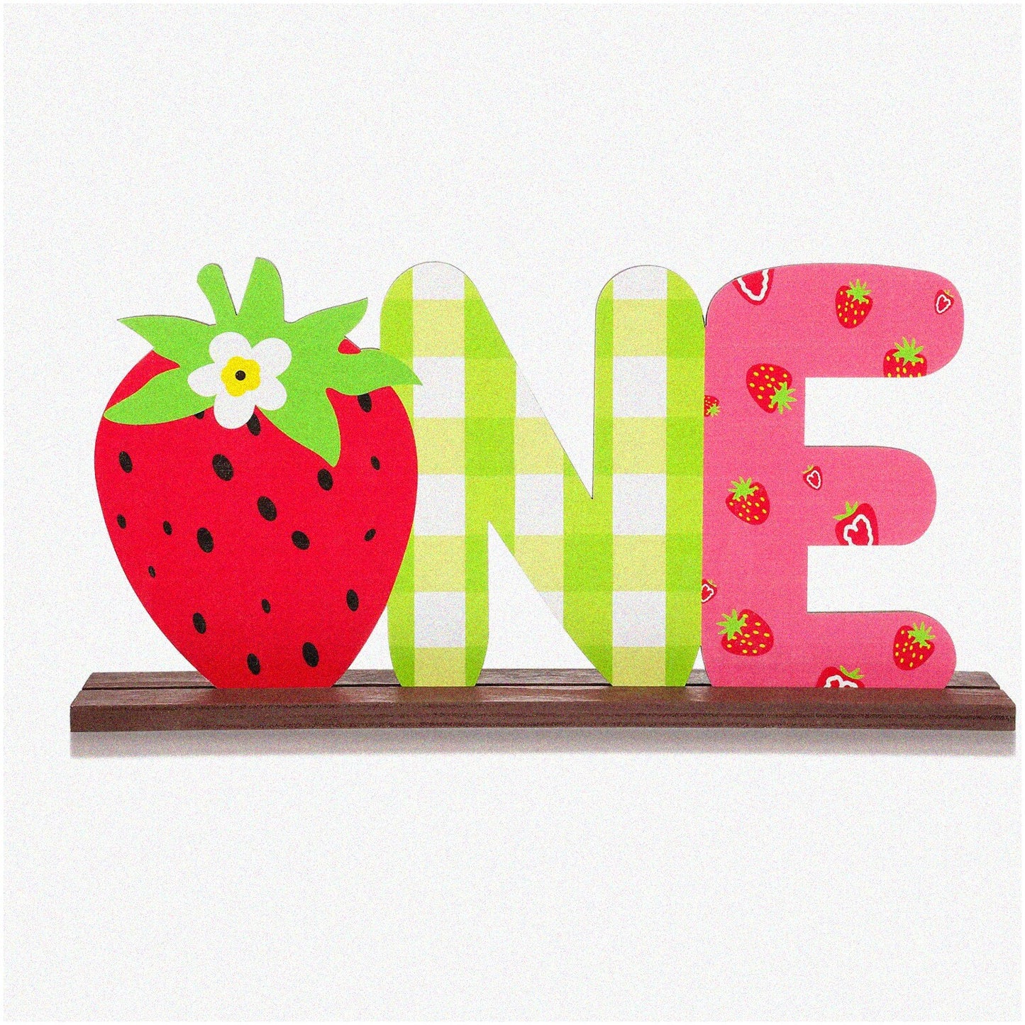 Strawberry Themed Wooden Table & Photo Props Set