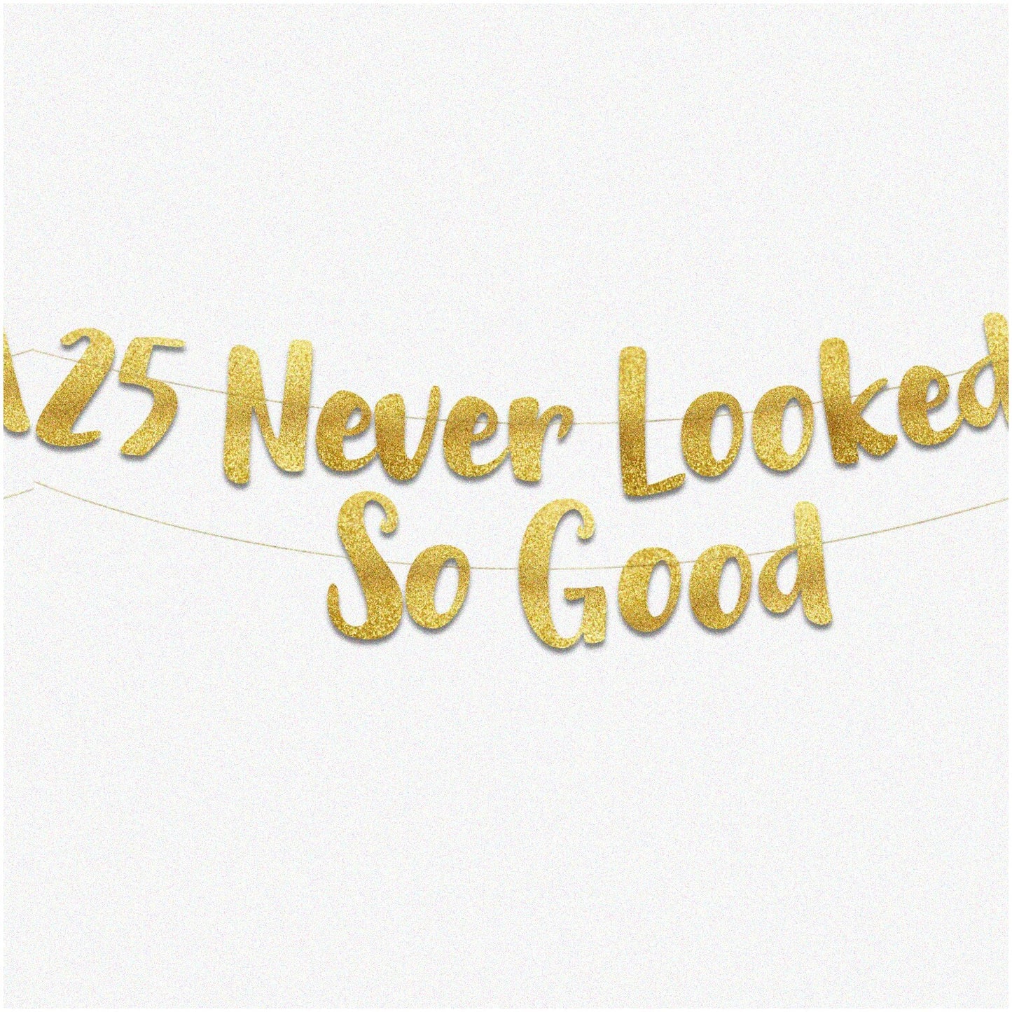 Golden Glitz 25th Anniversary & Birthday Banner