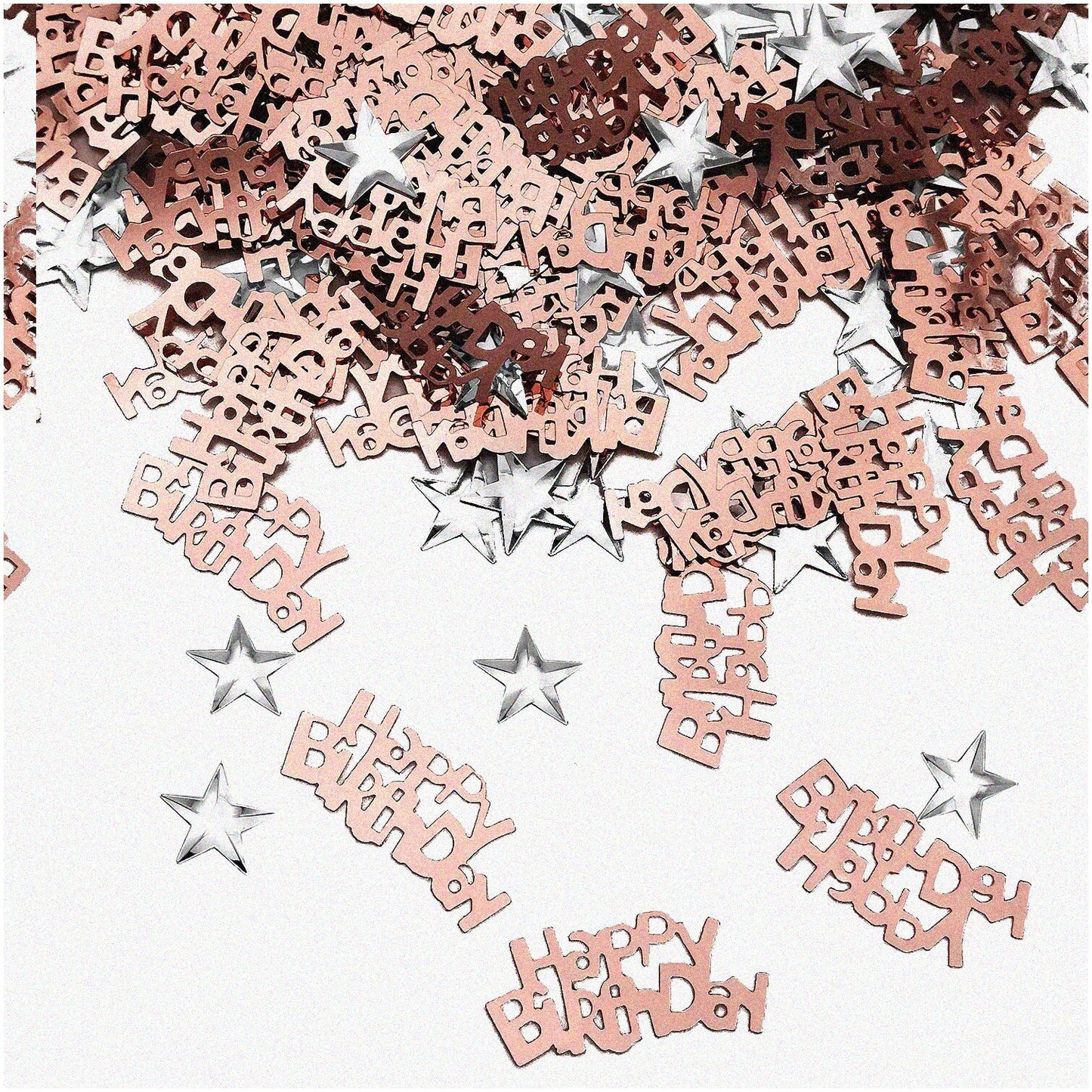 Party Pack with Confetti and Silver Stars in Rose Gold