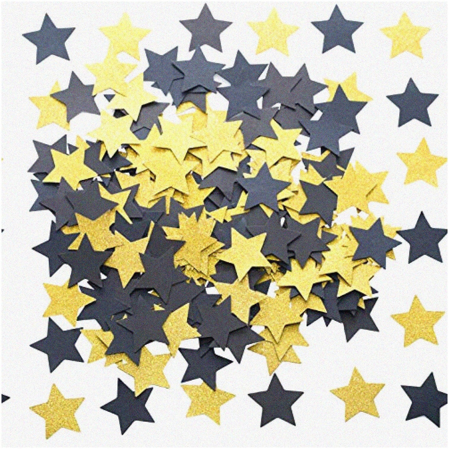Black and Gold Glitter Star Confetti 20 Pieces