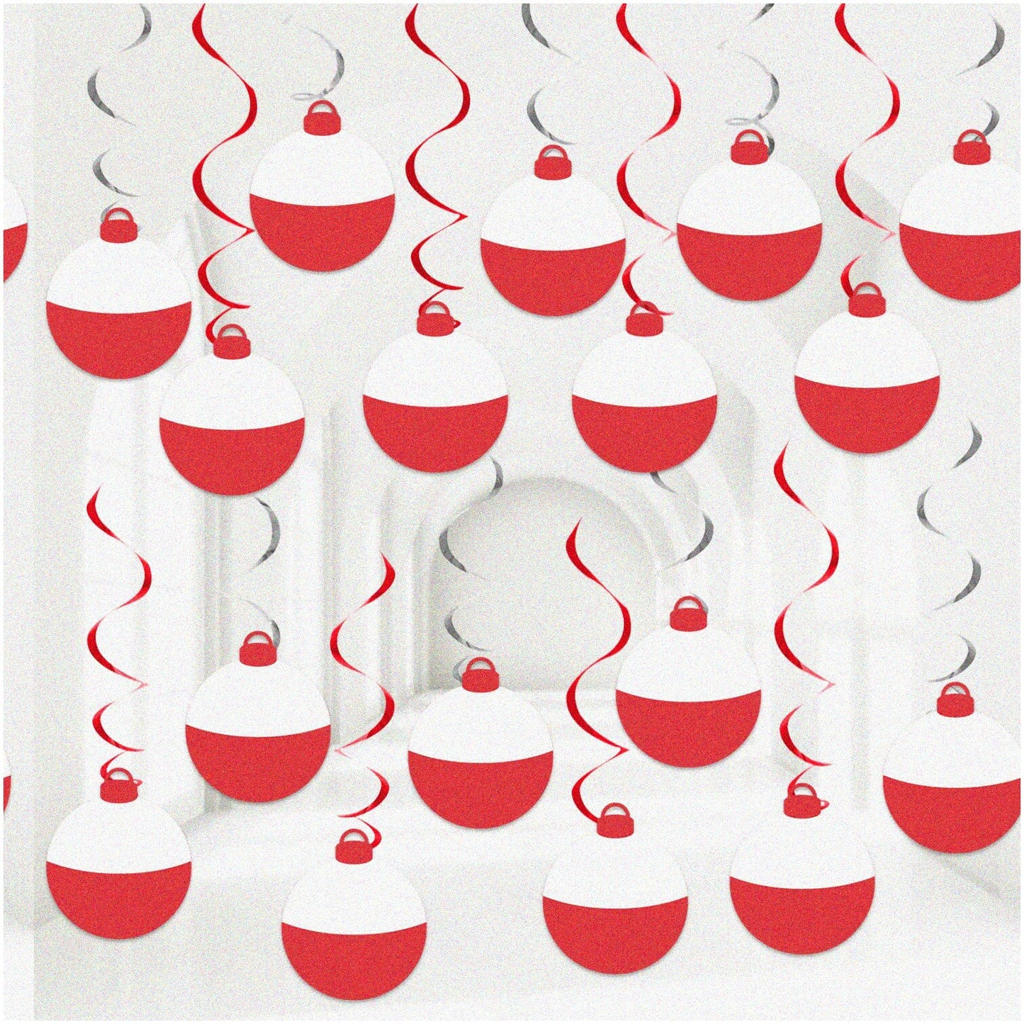 Fishing Party Decorations Set 60PCS with Cards and Streamers