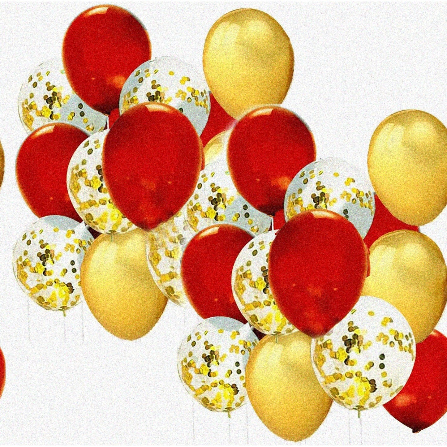 30pcs Red and Gold Graduation Balloon Set