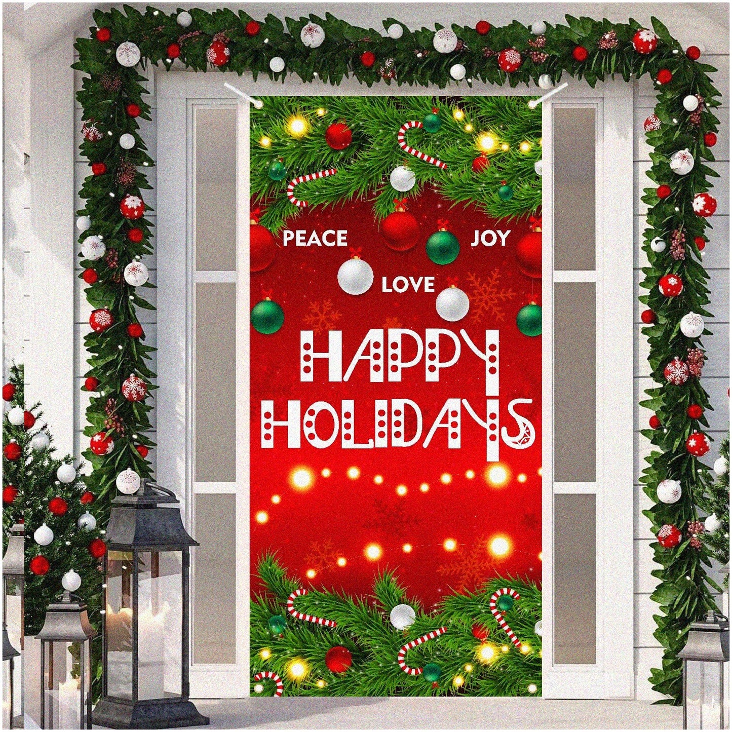 Holiday Glittering Backdrop Banner 35.4x72.8in