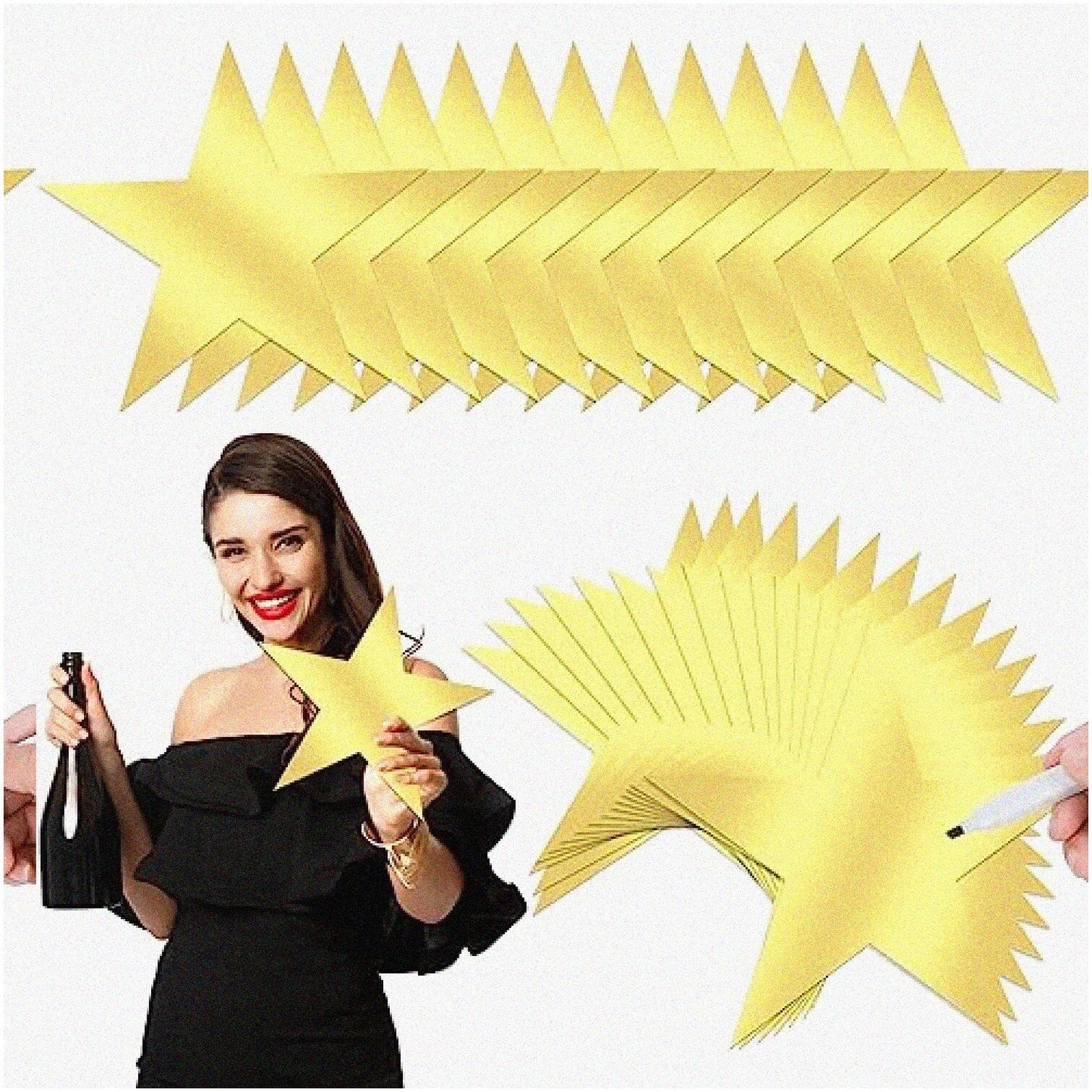 40 Gold Star Cutouts 11 Inches for Decorations