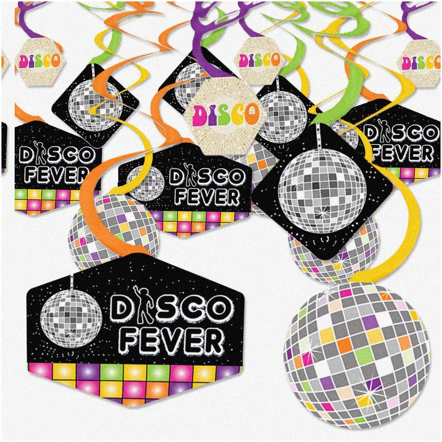 Retro 70's Disco Swirls Party Decorations Set of 40