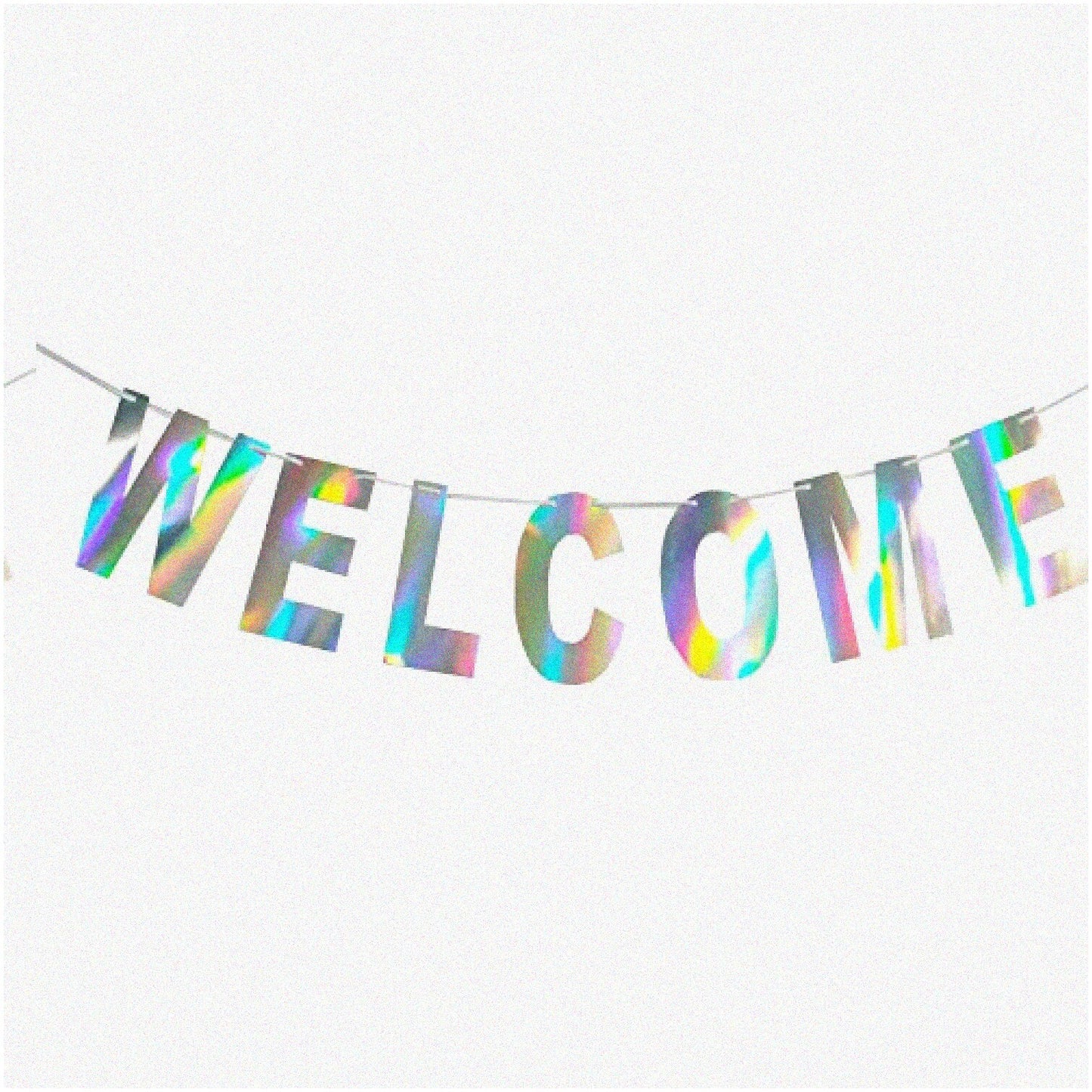 HoloGlow Iridescent Welcome Banner for Events