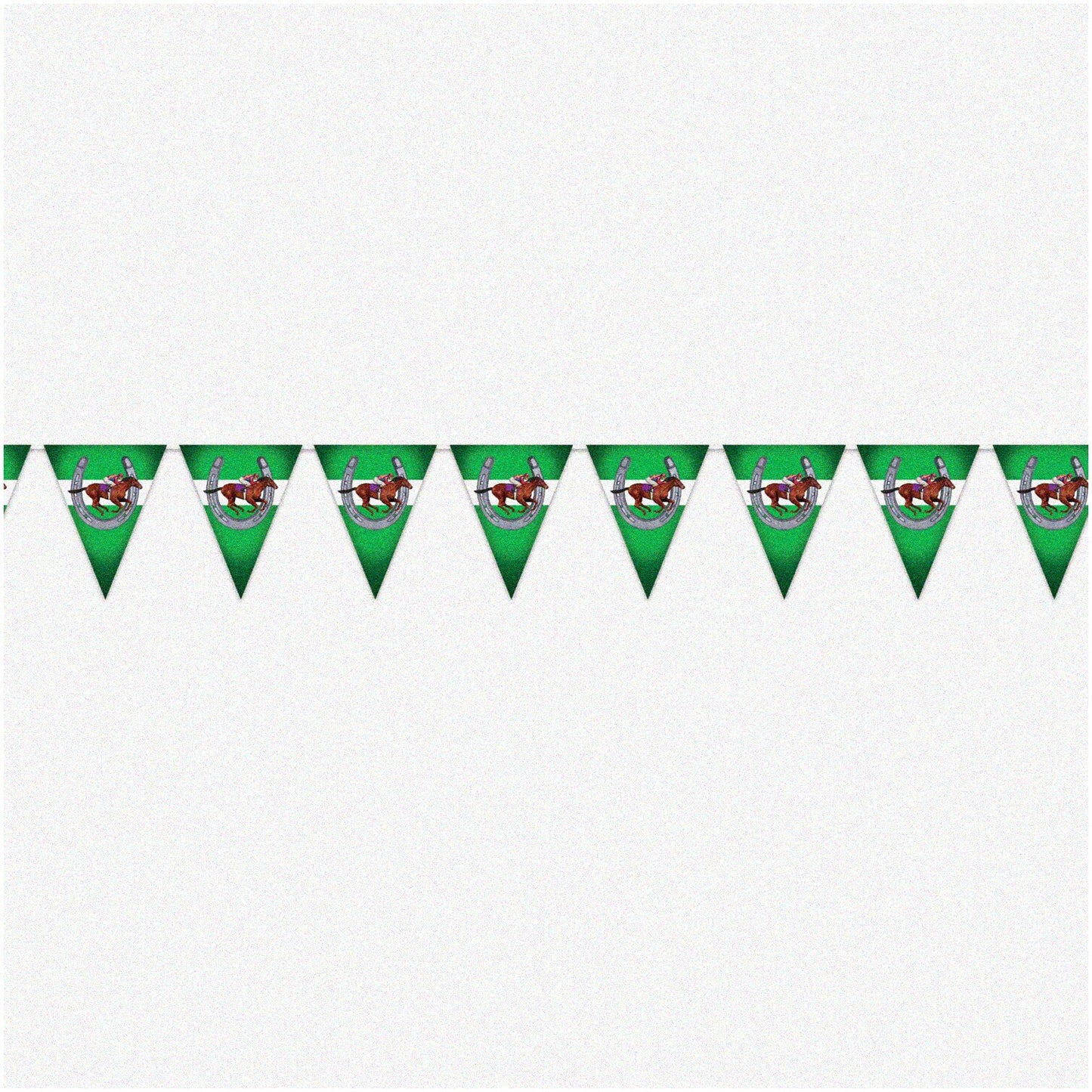 Horse Racing Pennant Banner 11" x 12' Multicolor