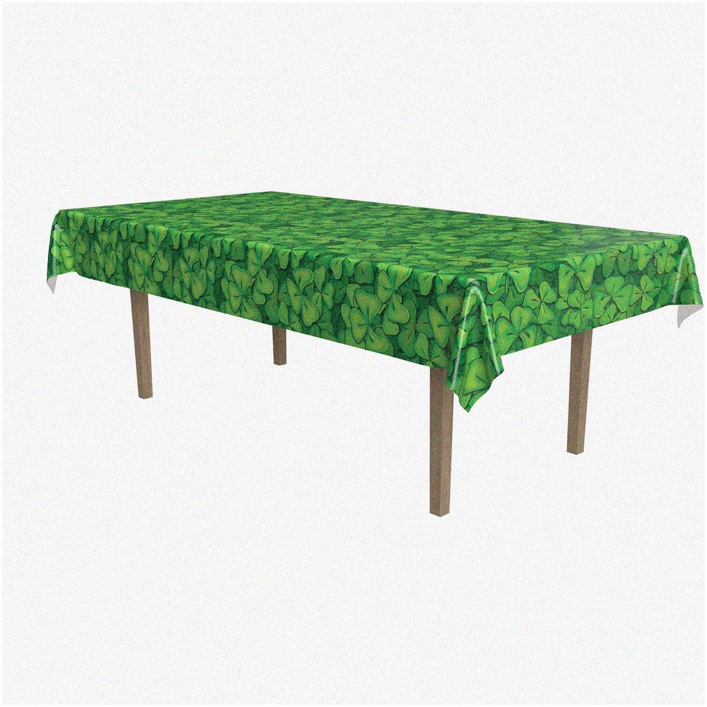 Festive Shamrock Plastic Tablecloth 54x108