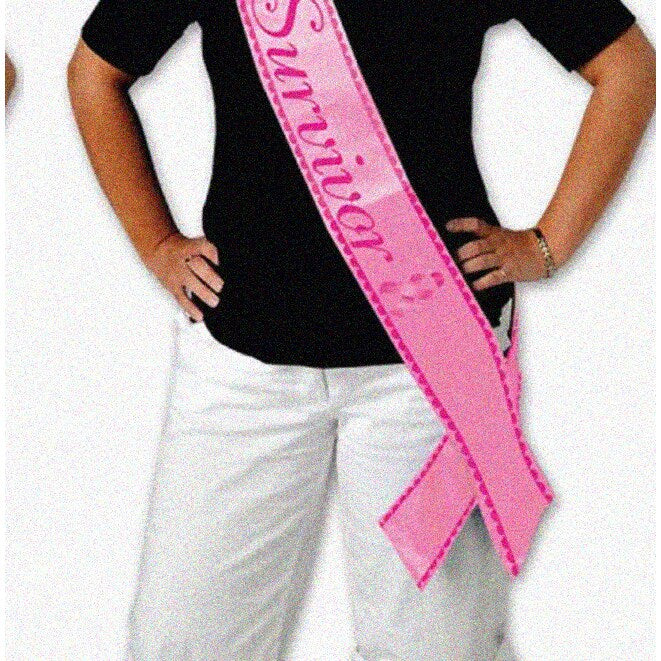 Pink Power Ribbon Survivor Sash 33" x 4"