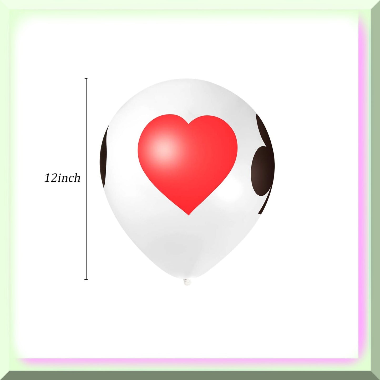 12-Inch Poker Pattern Latex Balloons, 50 Pack