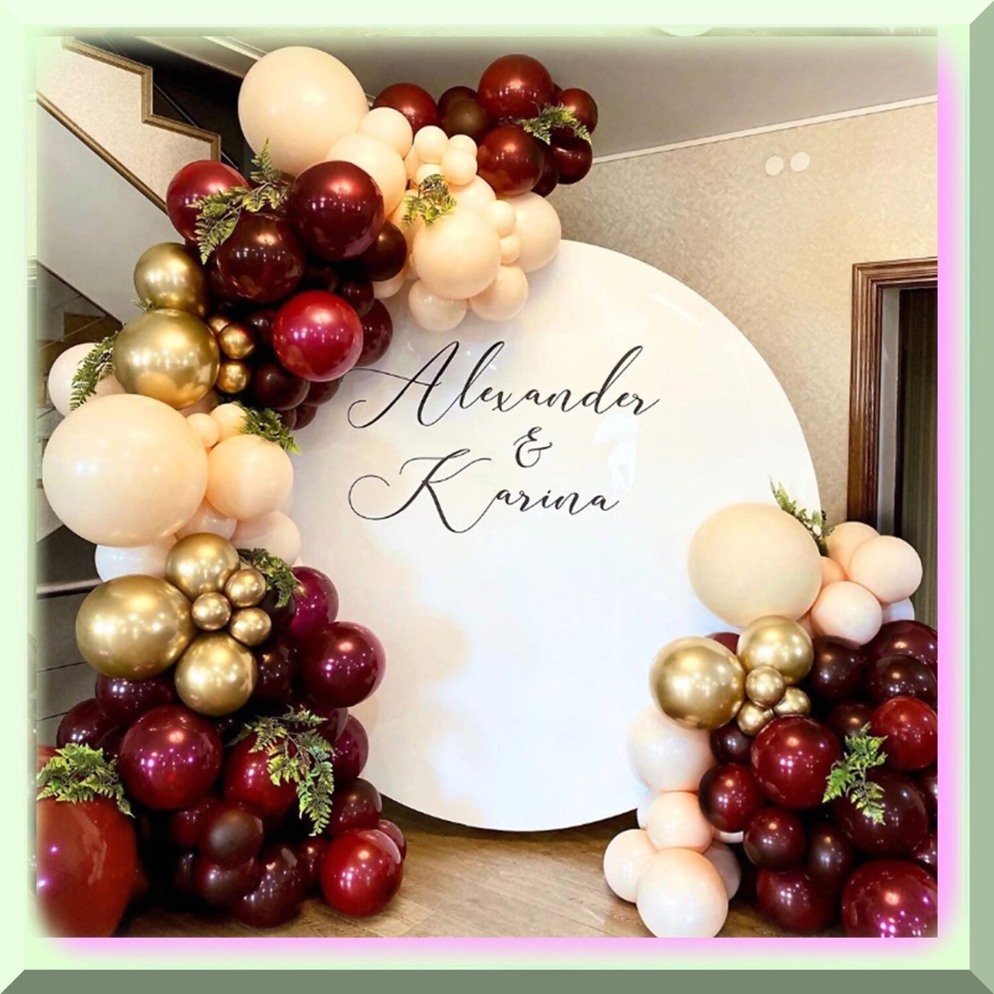 138PCS Balloon Arch Kit Burgundy Blush Gold