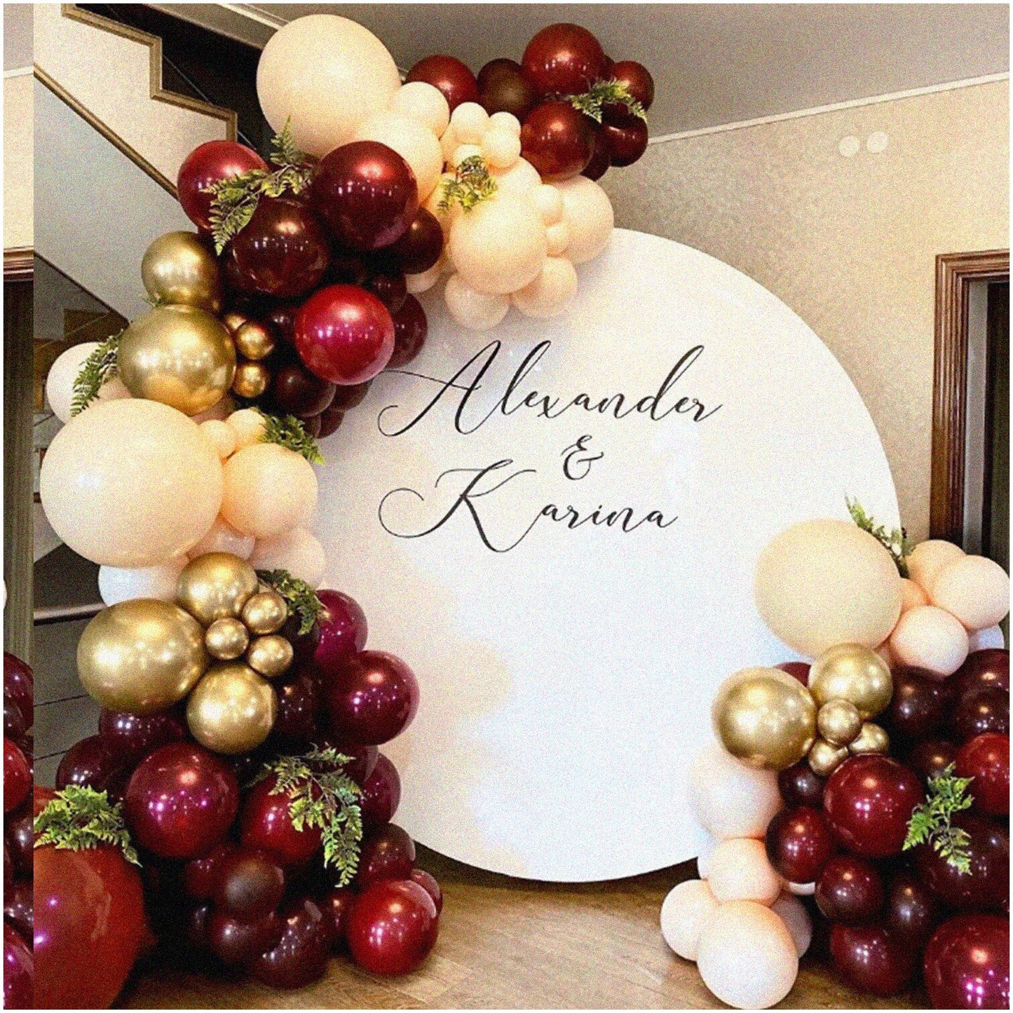 138PCS Balloon Arch Kit Burgundy Blush Gold