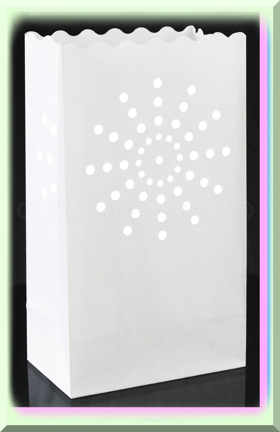 10 Pack White Sunburst Luminary Bags 10" High