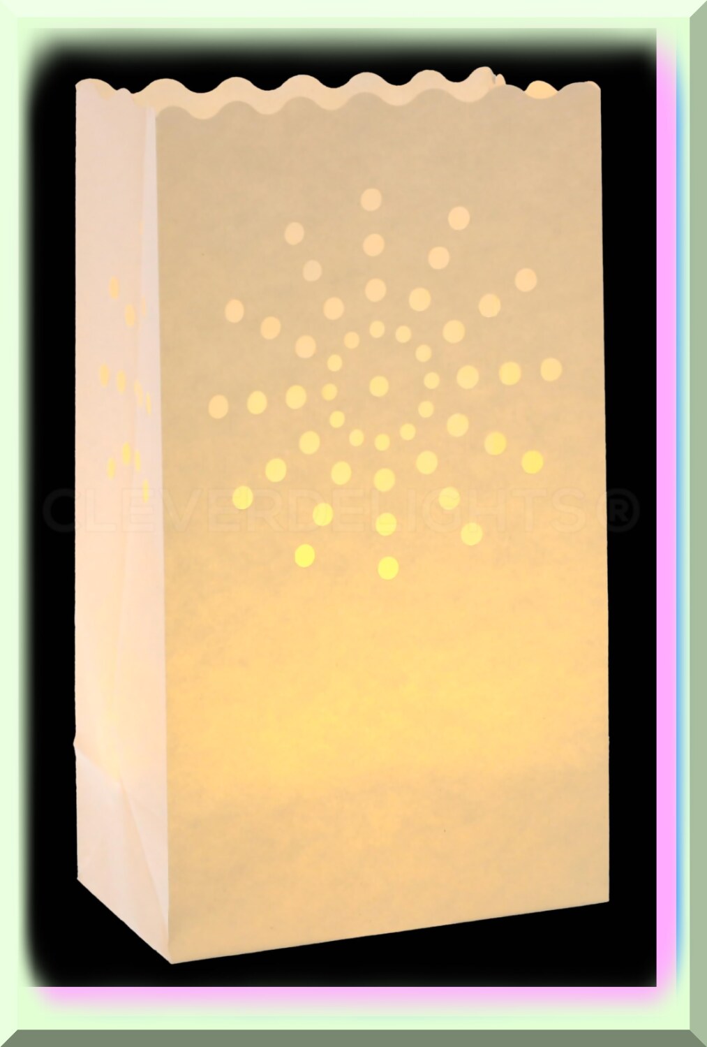 10 Pack White Sunburst Luminary Bags 10" High