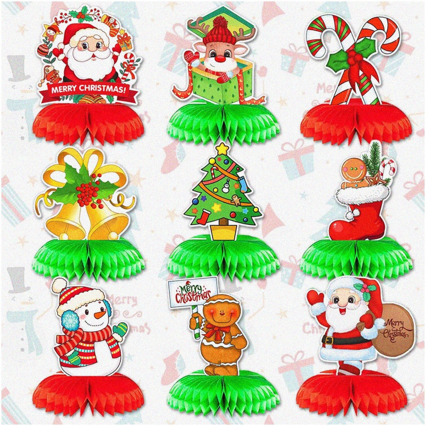 Honeycomb Holiday Table Decorations 9PCS