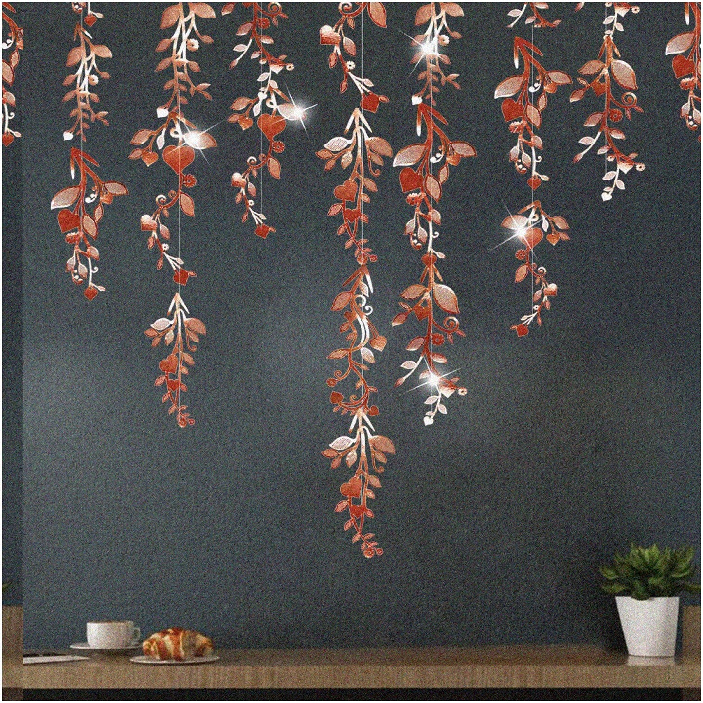 Golden Petals Rose Gold Leaf Decorations Set of 24