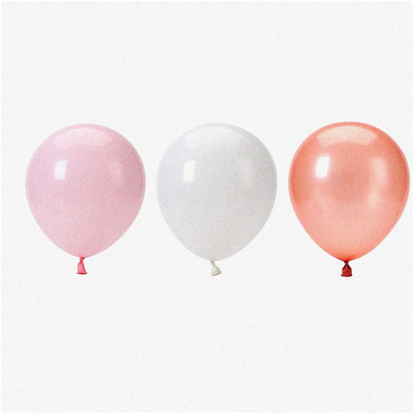 60 Small Latex Balloons Set Pink White Rose-Gold 5-inch