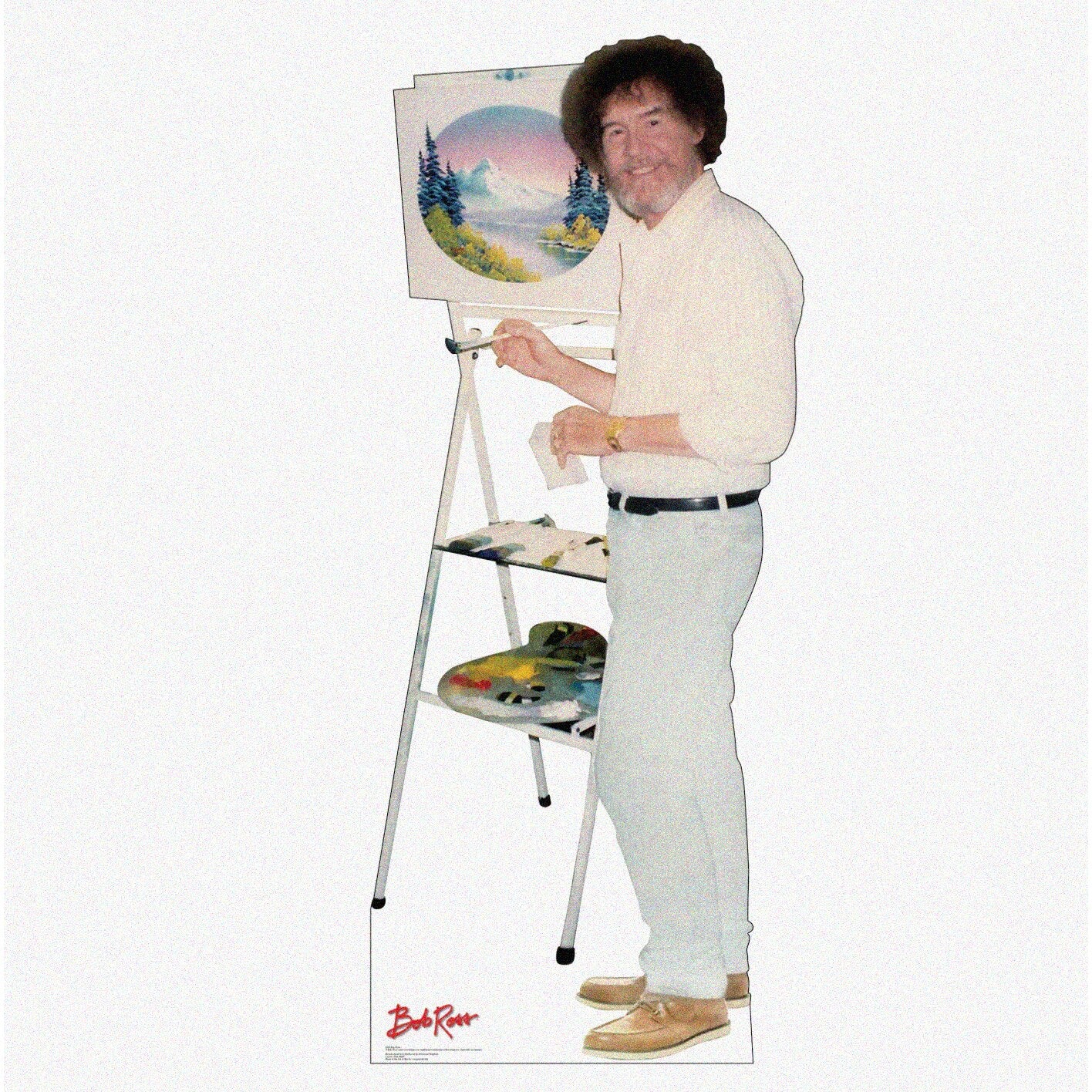 Life Size Standee of Bob Ross Painting, 74 inches tall