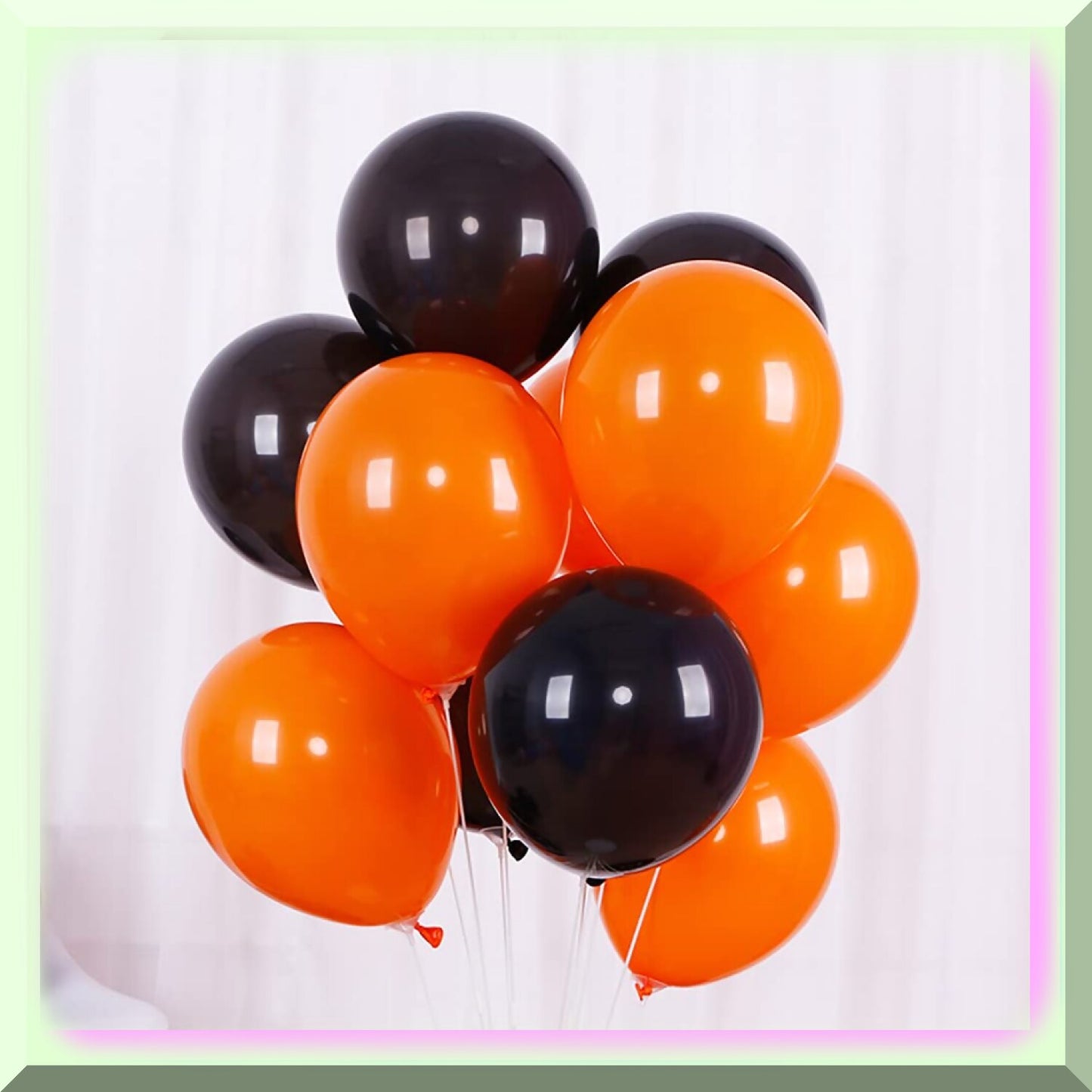 100pcs 12" Black and Orange Latex Balloons