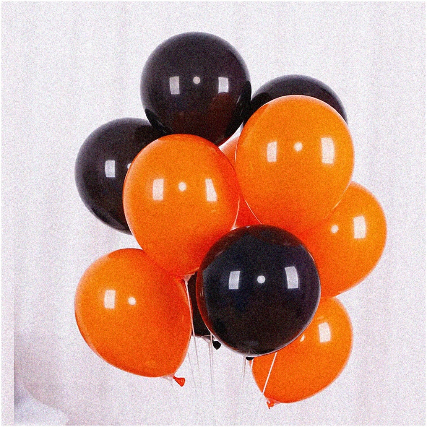 100pcs 12" Black and Orange Latex Balloons
