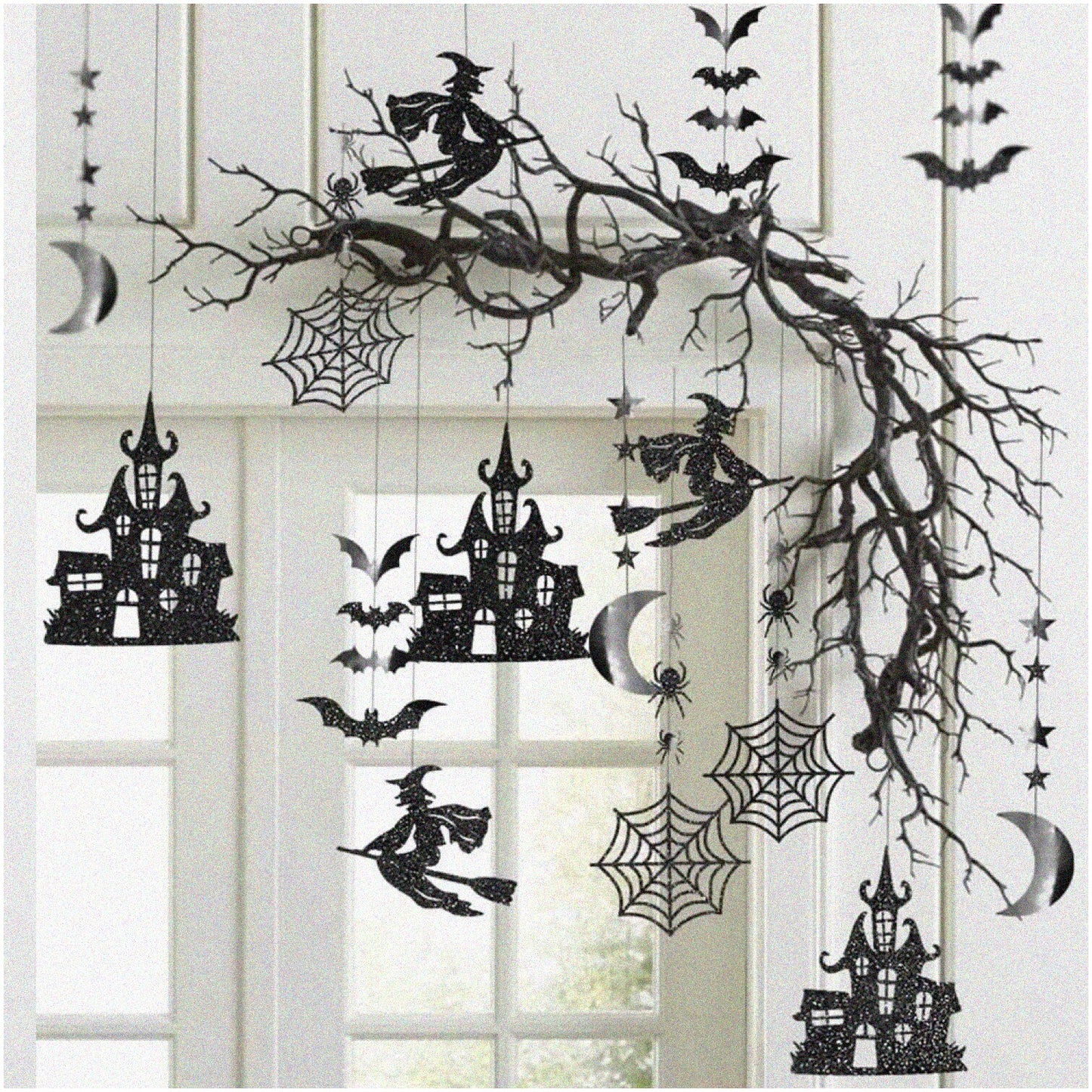 Midnight Shadows Halloween Decoration Set with 14 Garlands