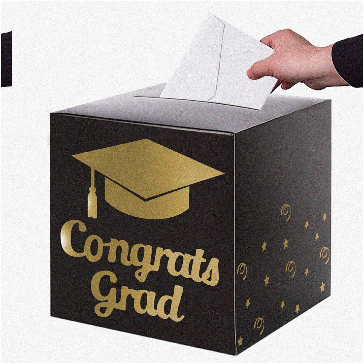 Black Foldable Cardboard Graduation Cap Box